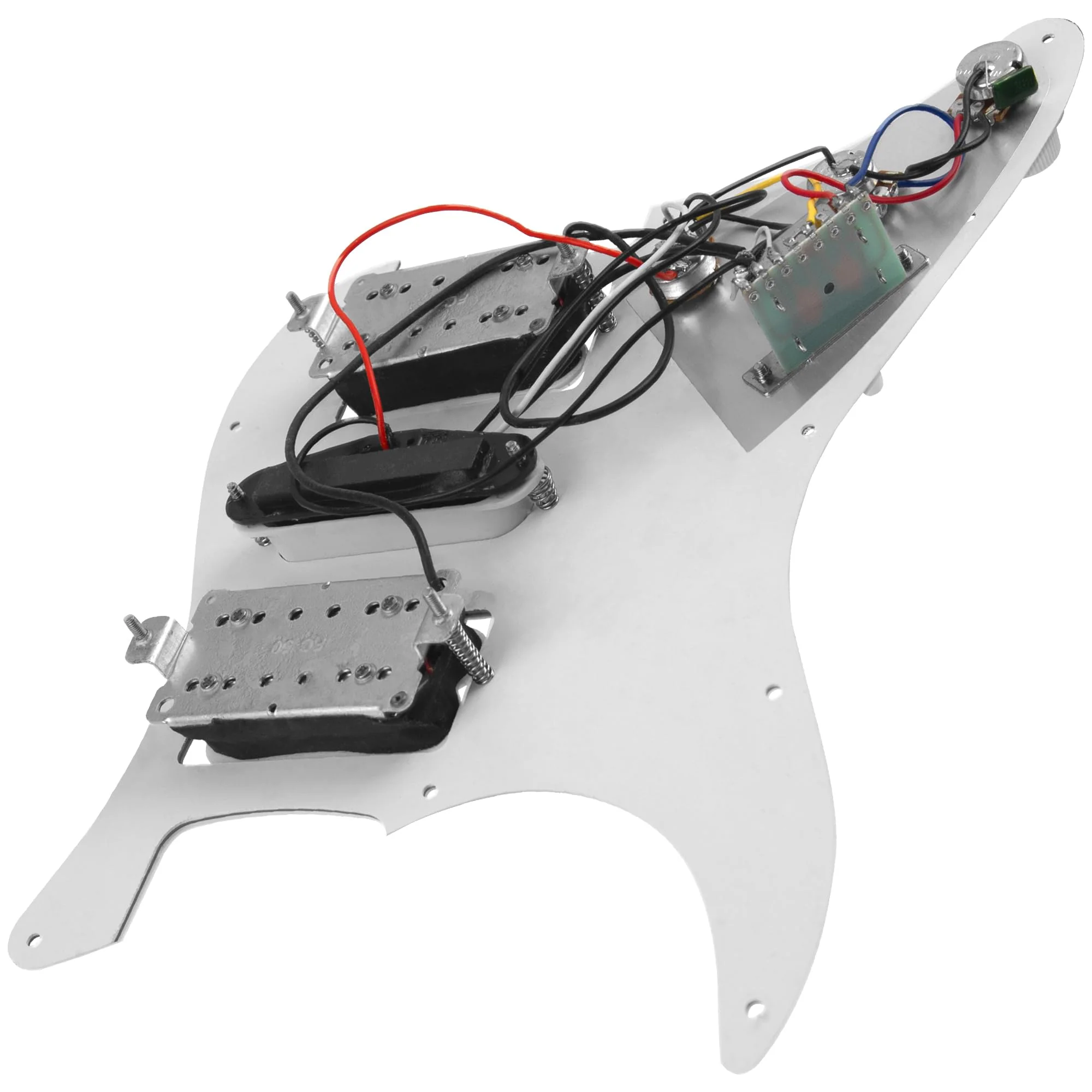 3Ply HSH 11 Hole Loaded Prewired Pickguard w/Alnico 5 Humbucker (2) Single-Coil (1) Pickups Compatible with Strat Fender Squier Guitar (White) White - Image 6