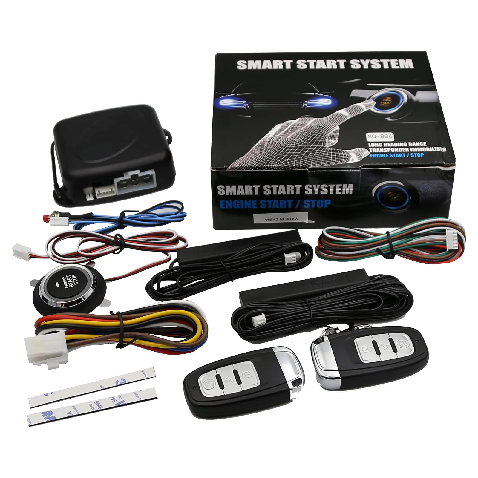 3T6B Passive Keyless Entry Car Alarm System PKE Engine Starter Push Button Vehicles Start/Stop Kit Safe Lock with 2 Smart Key (Upgrade) Universal - Image 7