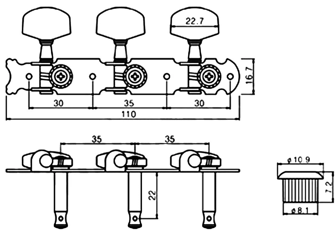 3x3 Guitar Tuning Pegs Guitar Tuners Machine Heads Tuning Keys for Acoustic Classical Guitar Part (Double Hole Tuners) - Image 5