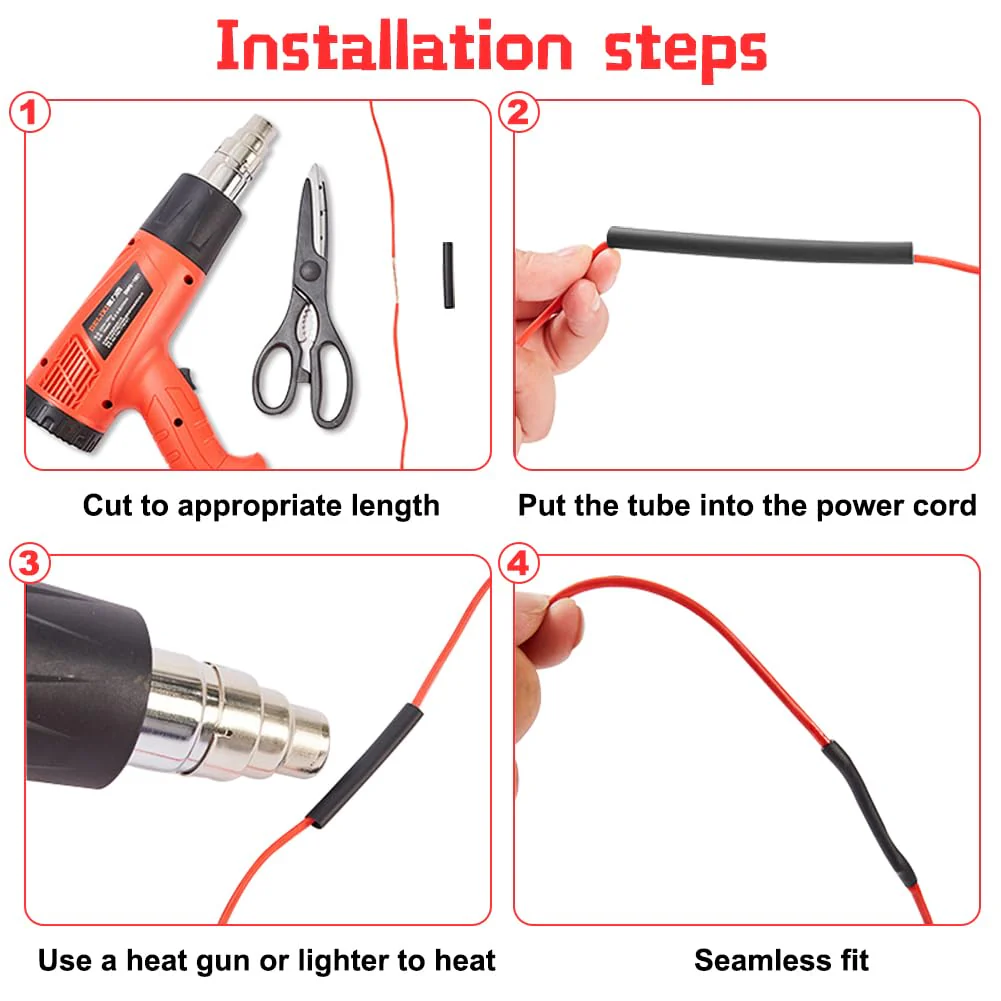 4:1 Heat Shrink Tubing, Diameter 12 mm & 2 m Heat Shrink Tubing, Sold by the Metre, Heat Shrink Tubing, Waterproof Insulation Tape for Cable Soldering Connections, Repairs, Cable Bundling (Red Ø12mm & 2m - Image 3