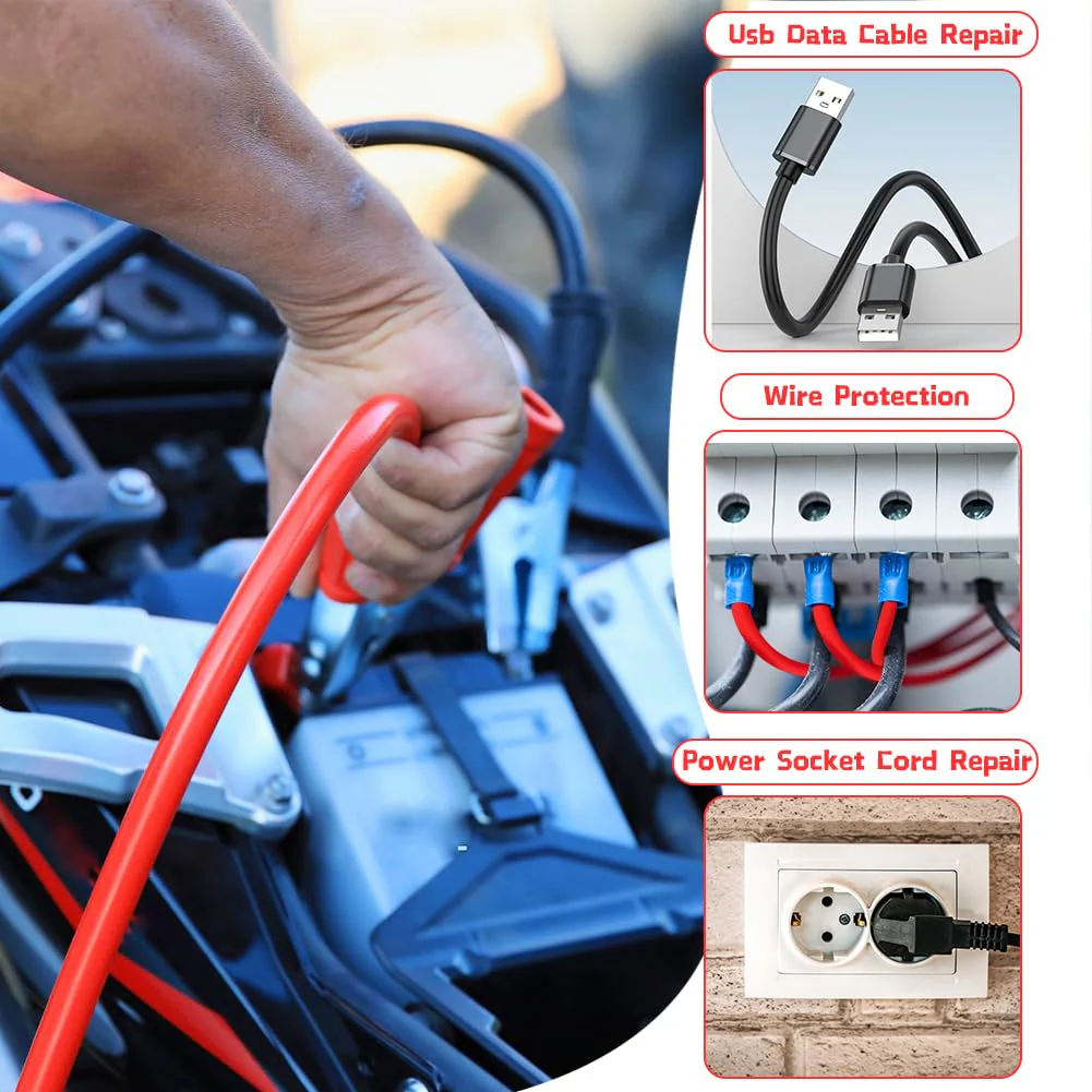 4:1 Heat Shrink Tubing, Diameter 12 mm & 2 m Heat Shrink Tubing, Sold by the Metre, Heat Shrink Tubing, Waterproof Insulation Tape for Cable Soldering Connections, Repairs, Cable Bundling (Red Ø12mm & 2m - Image 4