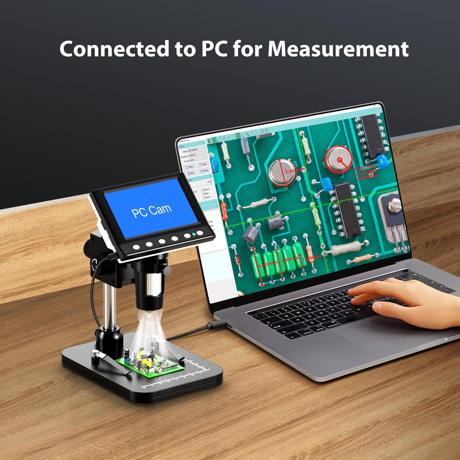 4.3'' IPS Coin Microscope, 1000X Magnification Digital Microscope for Adults，Coin Collection Supplies with 8 Adjustable LEDs，Windows Compatible，32GB TF Card - Image 5
