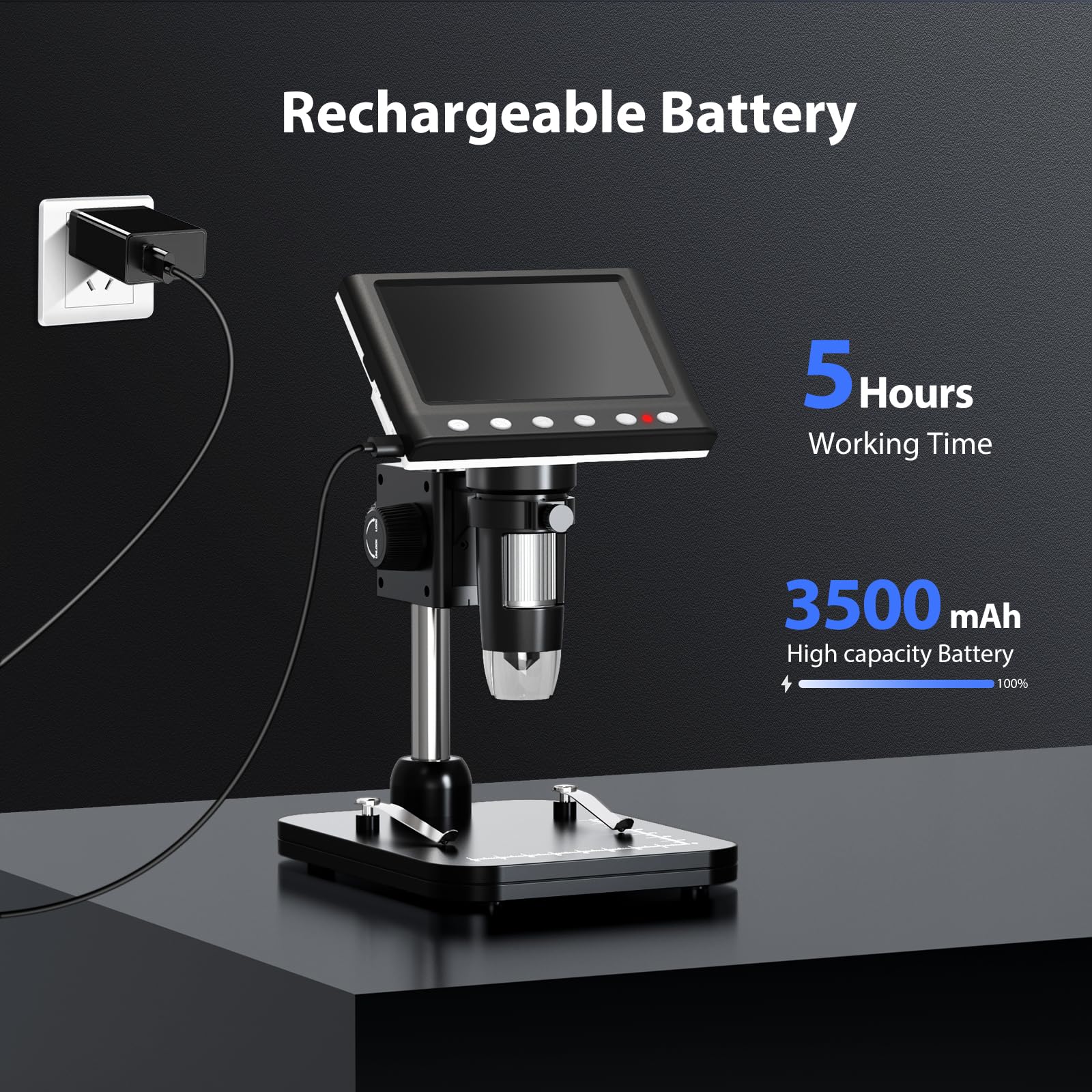 4.3'' IPS Coin Microscope, 1000X Magnification Digital Microscope for Adults，Coin Collection Supplies with 8 Adjustable LEDs，Windows Compatible，32GB TF Card - Image 7