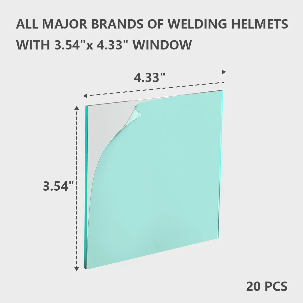 4.33''x3.54'' Welding Helmet Hood Clear Lens Cover, Universal Welding Protective Lens Replacement (20pcs) 4.33" x 3.54" - Image 2