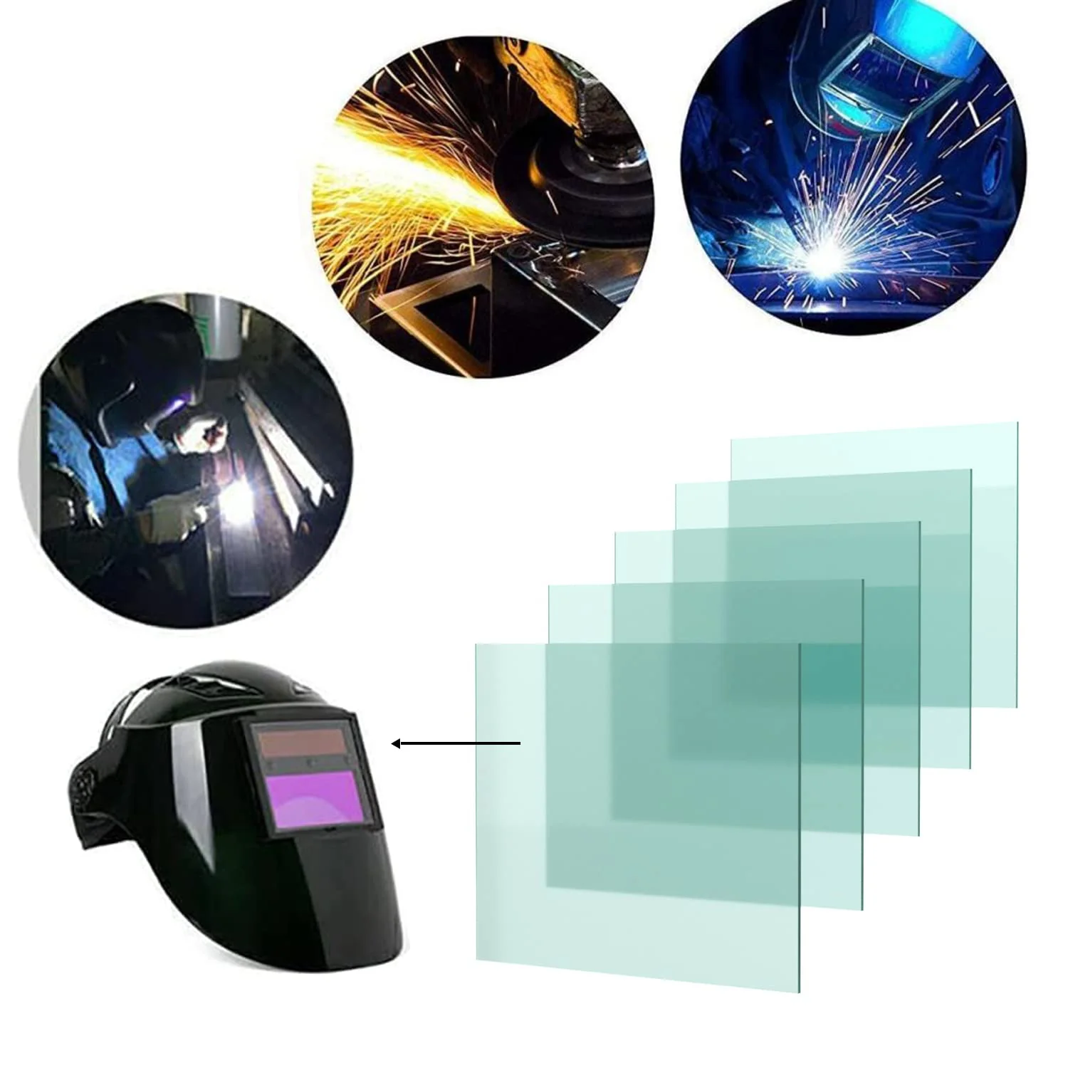 4.33''x3.54'' Welding Helmet Hood Clear Lens Cover, Universal Welding Protective Lens Replacement (20pcs) 4.33" x 3.54" - Image 7