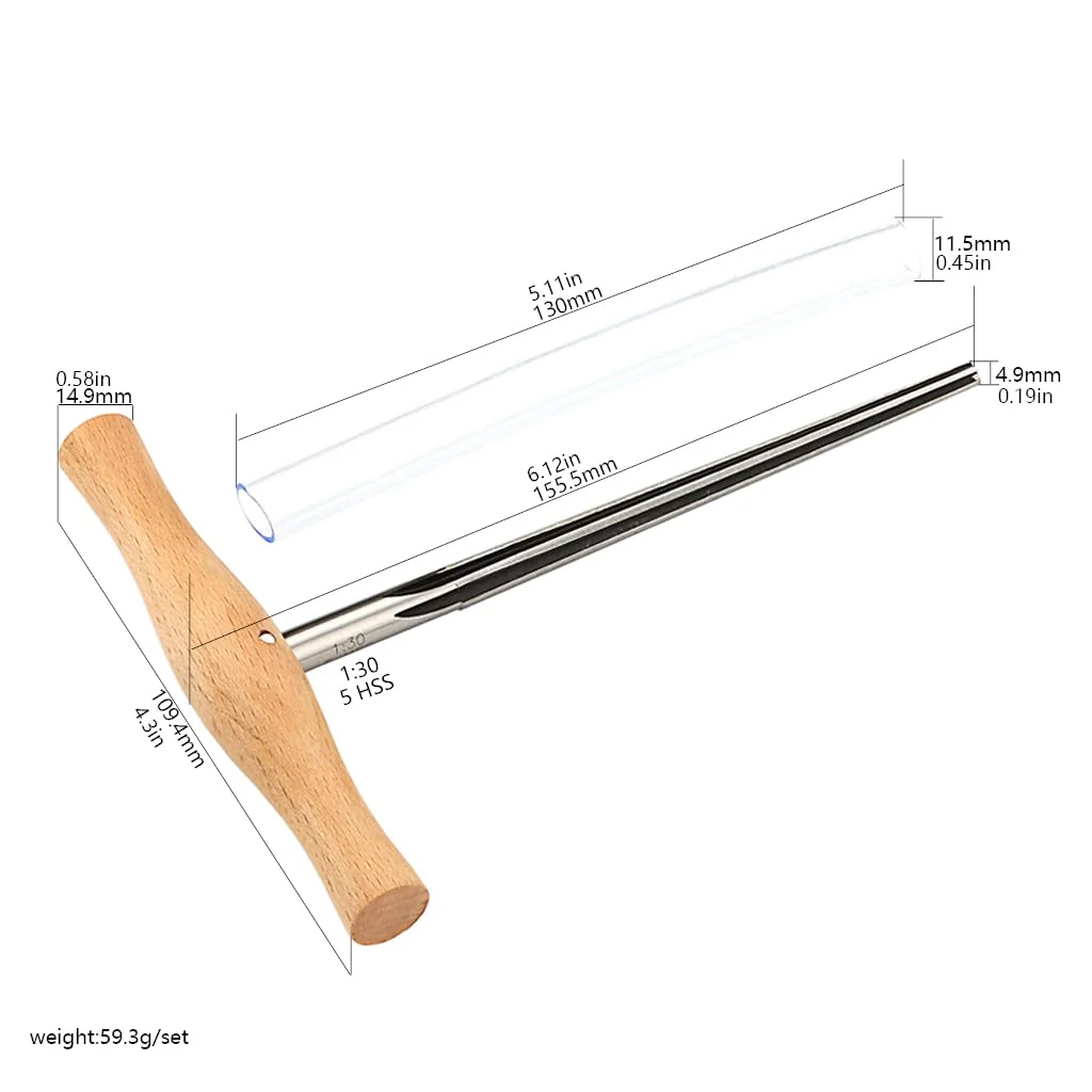 4/4 3/4 Violin Viola Peg Hole Reamer 1:30 Taper Wood Handle For Violin Luthier Tool Parts Violin Neck Peg Hole Repair - Image 2