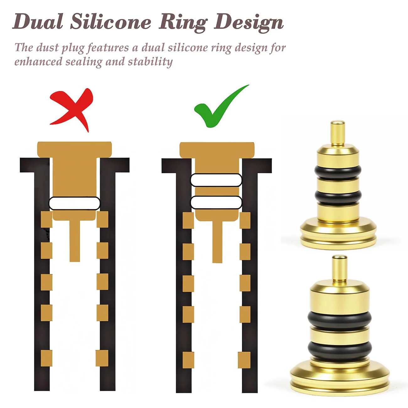 4.4mm 3.5mm Audio Jack Dust Plugs, Dual Silicone Ring Sealing Design, Compatible with MP3 MP4 Players Featuring 3.5mm/4.4mm Ports, DAC Amplifier, Power Amplifier, and Adapter (3.5mm+4.4mm Dust Plugs) 3.5mm+4.4mm Dust Plug - Image 3
