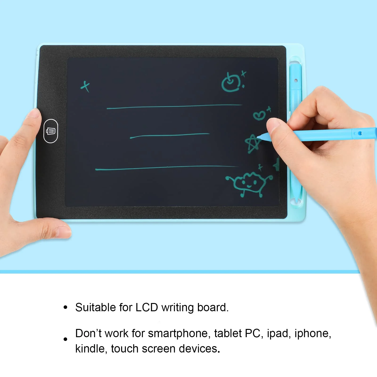 4.5 Inch Replacement Stylus Drawing Pen 4 Pieces Toddler Drawing Tablet Pens Kids' Electronics Pens with 4 Hanging Rope for LCD Writing Tablet (Blue) Blue - Image 3