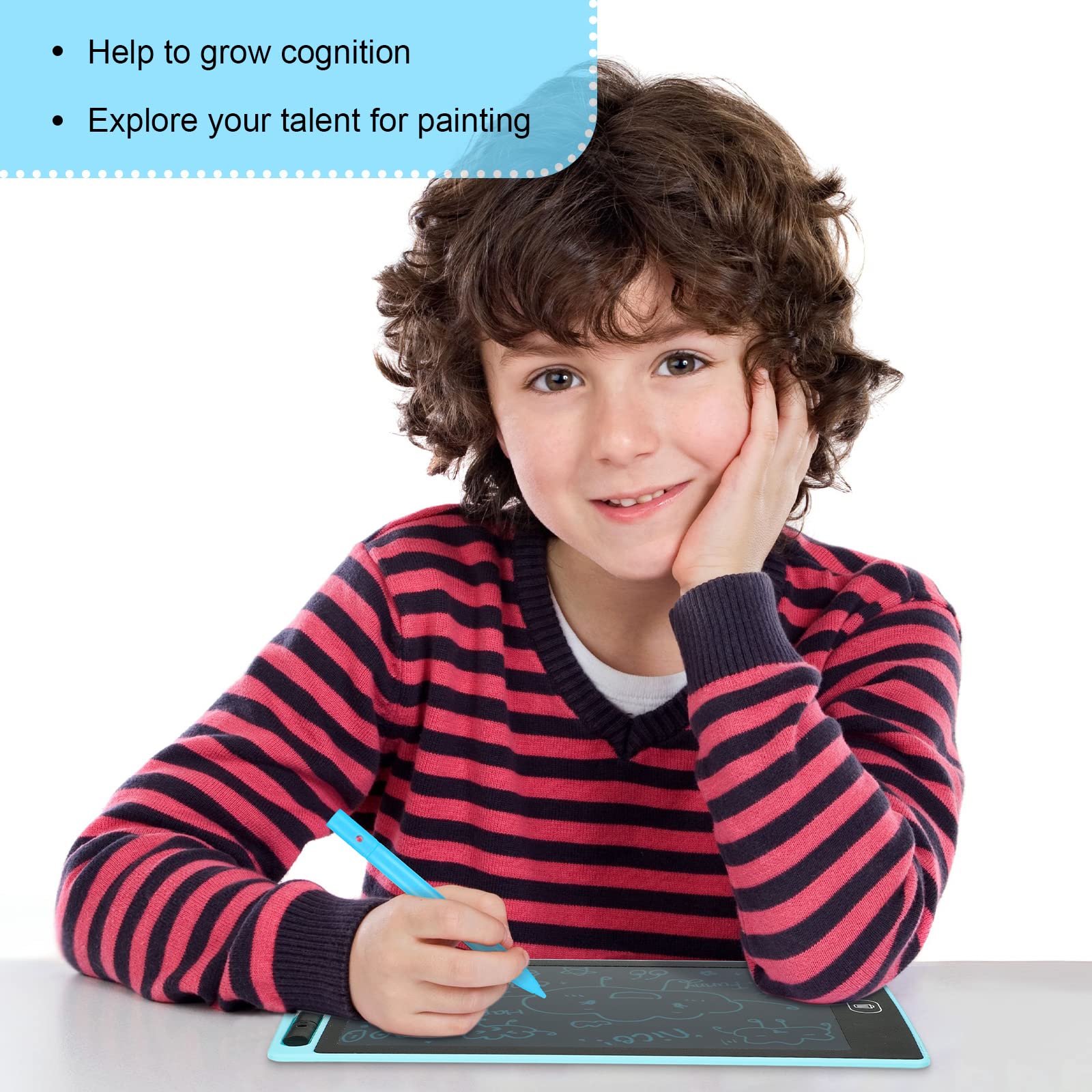 4.5 Inch Replacement Stylus Drawing Pen 4 Pieces Toddler Drawing Tablet Pens Kids' Electronics Pens with 4 Hanging Rope for LCD Writing Tablet (Blue) Blue - Image 4