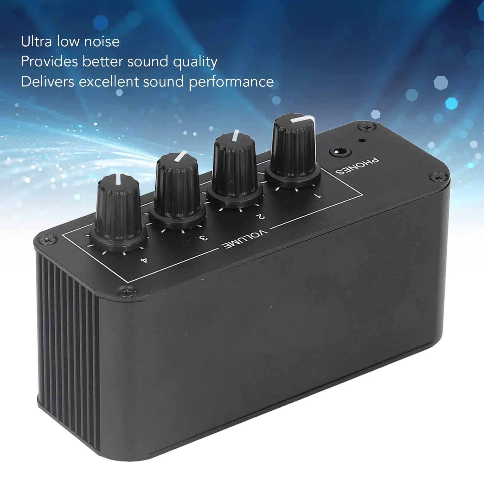 4 Channel Stereo Sound Mixer, Stereo Channel Mini Audio Mixer with Ultra Low Noise, Input and Output, Separate Volume Controls for Headphones - Image 5