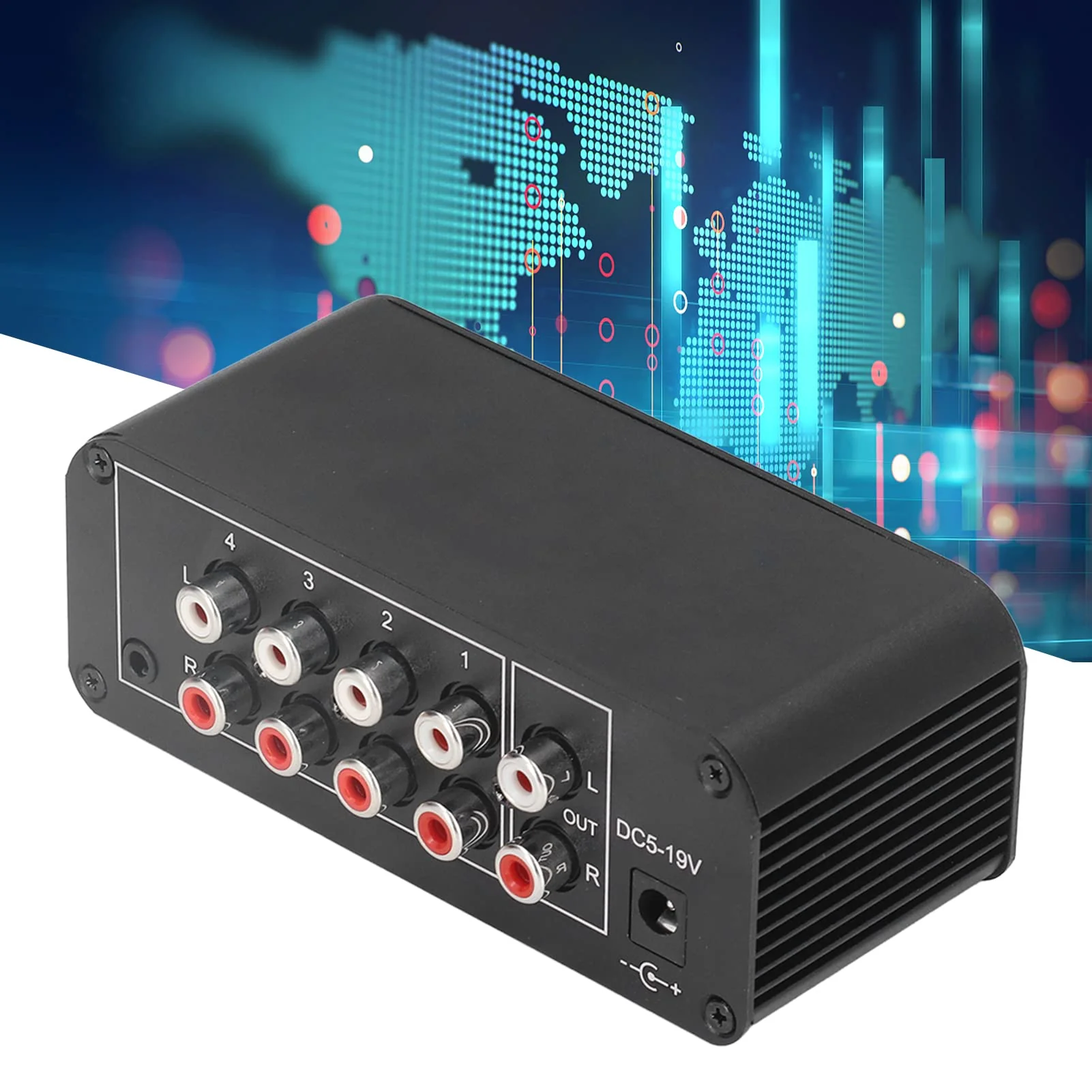 4 Channel Stereo Sound Mixer, Stereo Channel Mini Audio Mixer with Ultra Low Noise, Input and Output, Separate Volume Controls for Headphones - Image 6