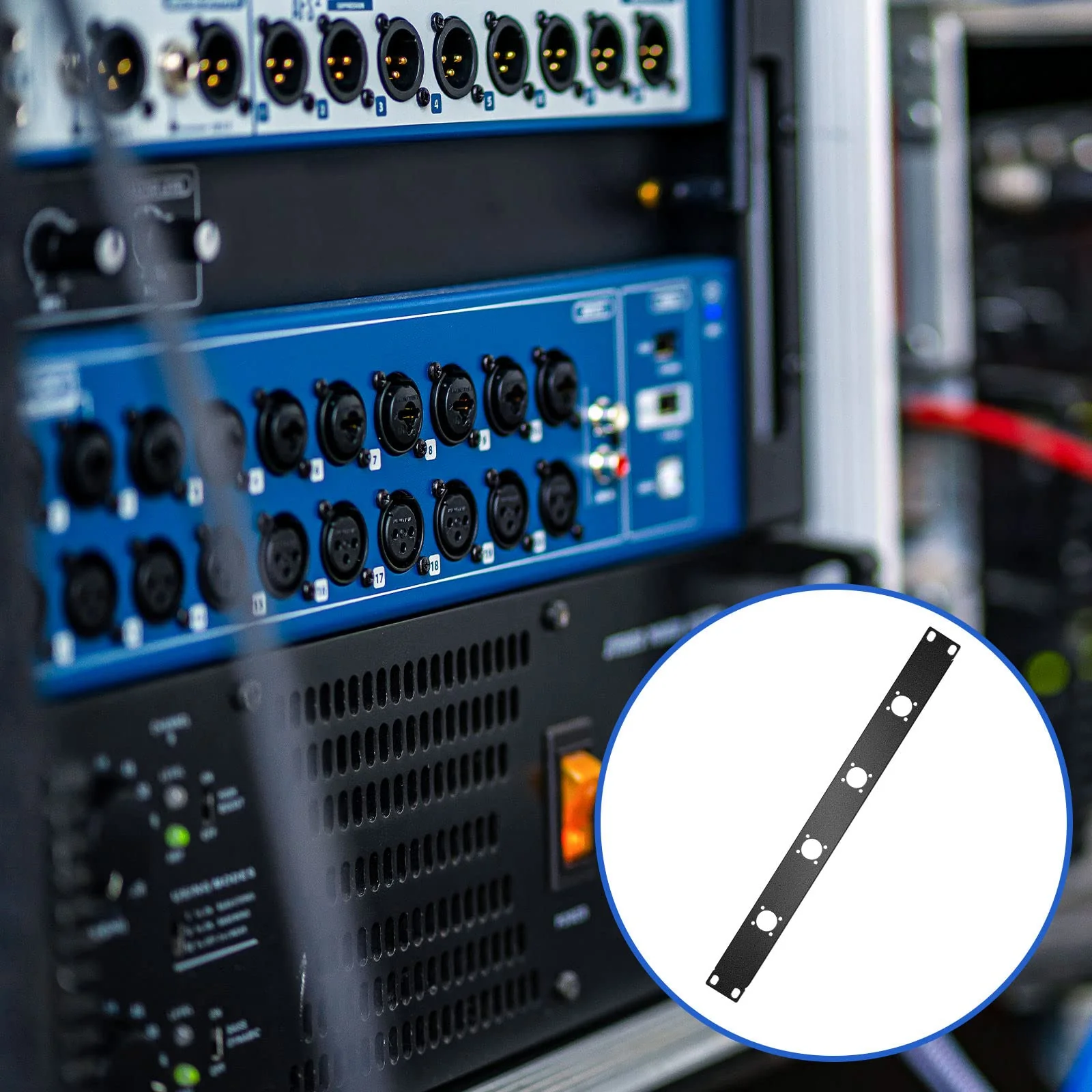 4-hole 1U Audio Rack Panel 4D Series XLR Patch Panel Punched Metal HDMI Mount Connectors Recording Studio Rack Accessories for 19 Inch Enclosure Server Computer Equipment Studio - Image 6
