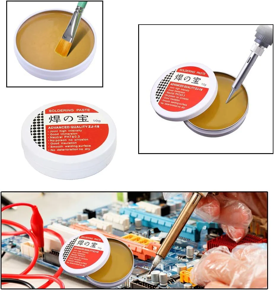 4 in 1 Soldering Tool Kit Soldering Tip Cleaner + 0.8mm Solder Wire (20g) + Rosin Flux Paste (10g) No-Clean Soldering Core 4 in 1 Soldering Tool Kit - Image 2