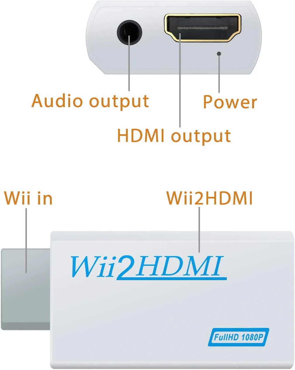 4 in 1 Wii Replacement Cables Set - AC Power Adapter, Wii to HDMI Converter, Wired Motion Sensor Bar and Composite AV Cable Sensor Bar + AV Cord + AC Adapter - Image 6