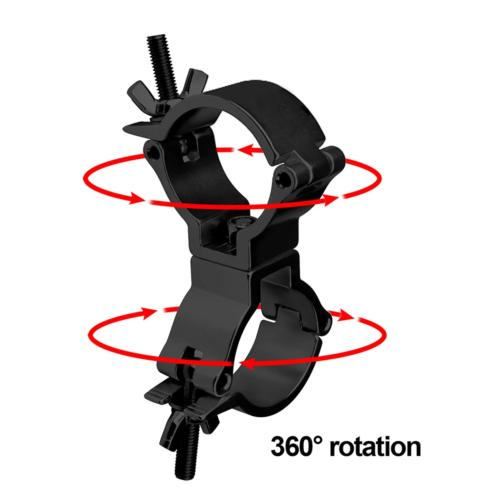 4-Pack 1-1/2" Black Truss Swivel Coupler, Aluminum Dual Swivel Clamp fits O.D. 38.1mm Tubing for Stage Lighting and Equipment,Max Load 75KG - Image 3