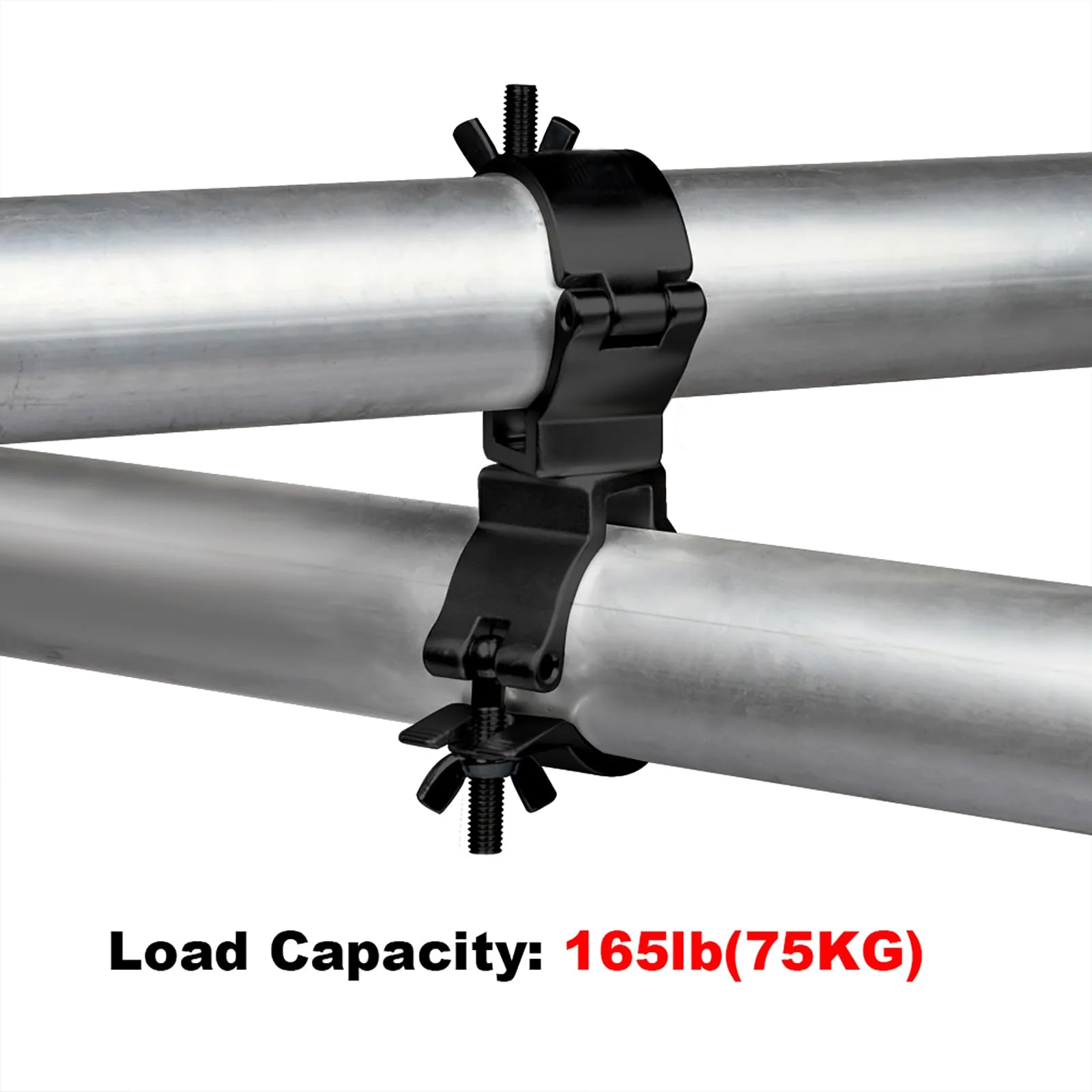 4-Pack 1-1/2" Black Truss Swivel Coupler, Aluminum Dual Swivel Clamp fits O.D. 38.1mm Tubing for Stage Lighting and Equipment,Max Load 75KG - Image 4