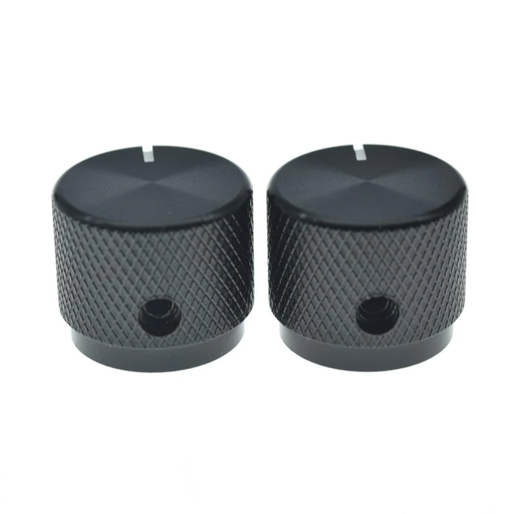 4-Pack 20mm Diam. Set Screw Style Aluminium Potentiometer Knobs 1/4" Universal Pot Control Knobs with Indicator for Guitar/Bass/AMP Amplifier Black with Indicator Line - Image 5
