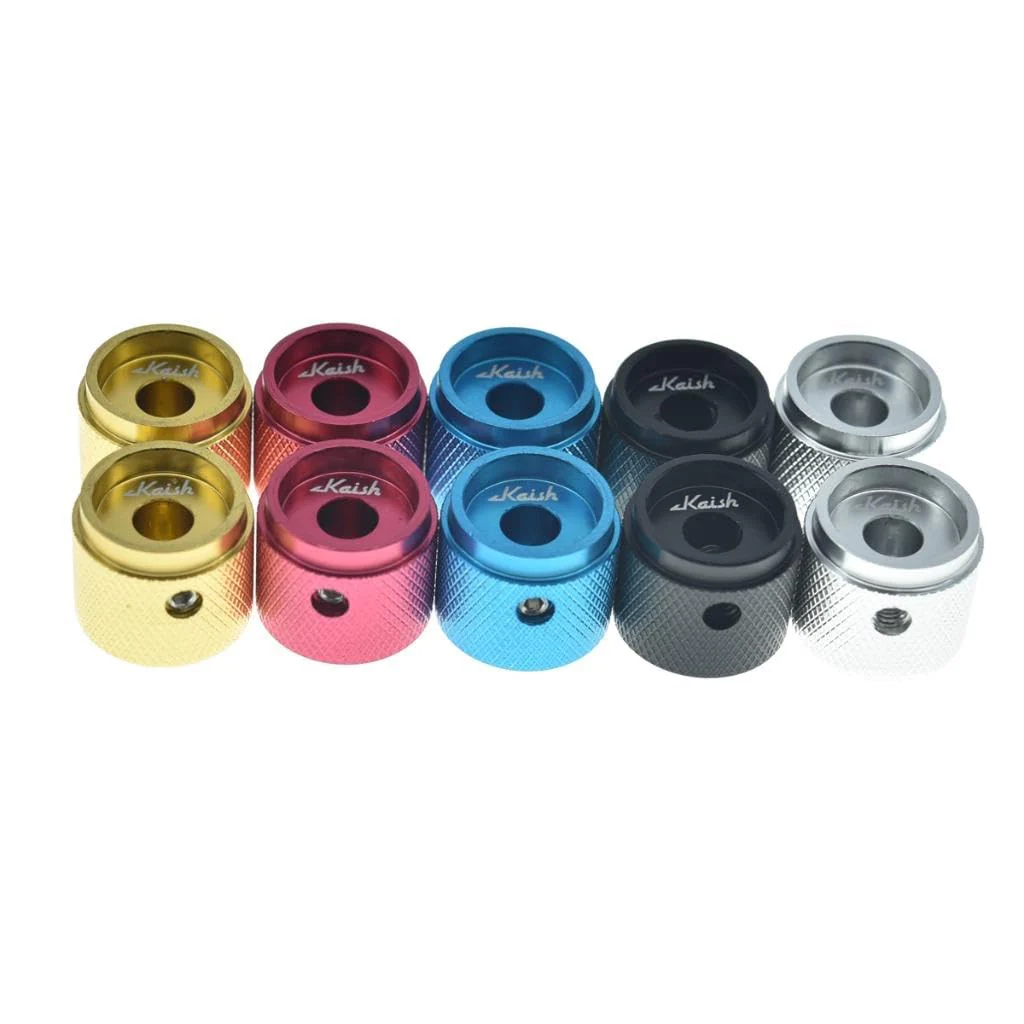 4-Pack 20mm Diam. Set Screw Style Aluminium Potentiometer Knobs 1/4" Universal Pot Control Knobs with Indicator for Guitar/Bass/AMP Amplifier Blue with Indicator Line - Image 7