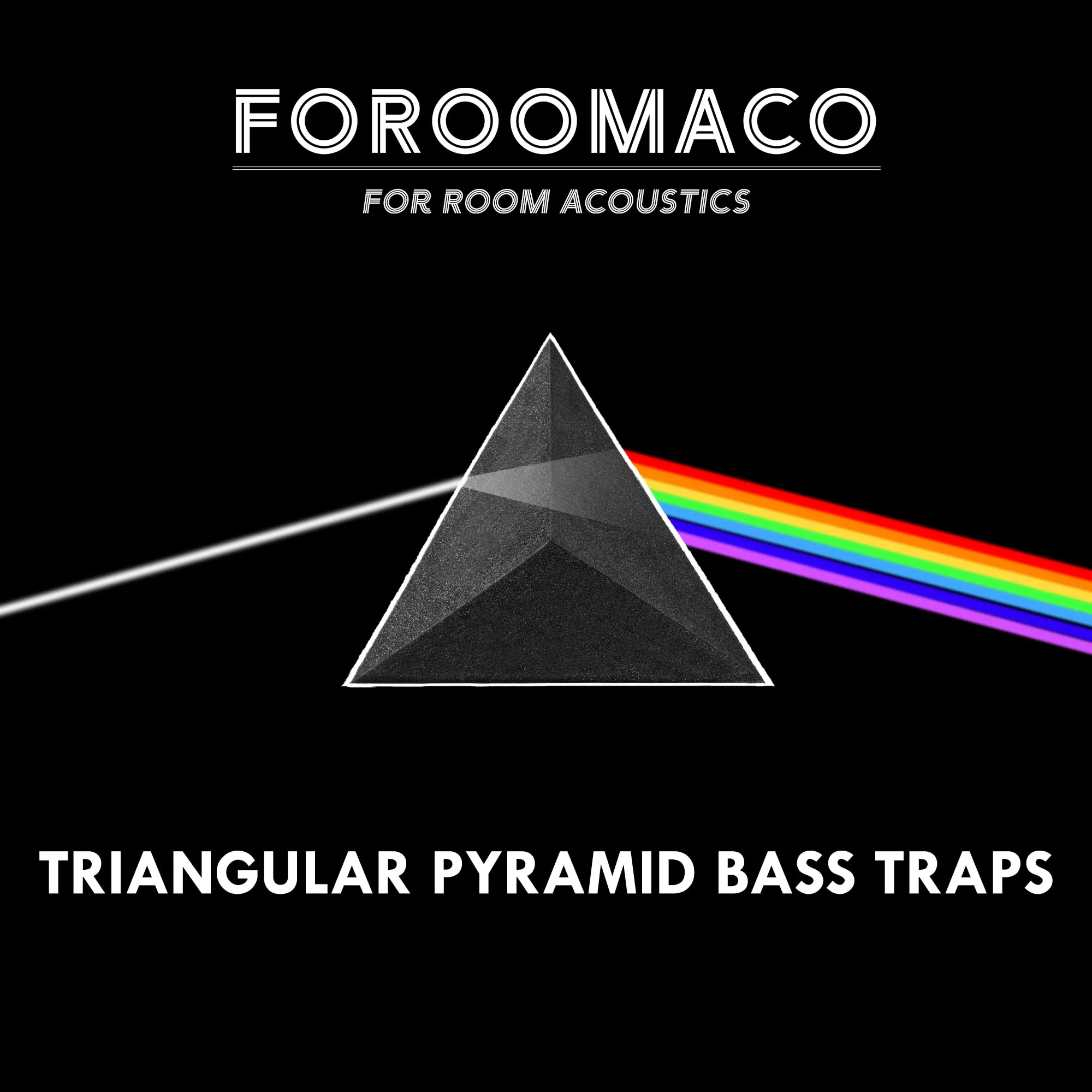 4 Pack Bass Traps for Ceiling Corner 16.5" Triangle 12" Depth Triangular Pyramid Acoustic Foam Bass Trap Sound Proofing for Home Studio Booth Low to High Frequency Sound Absorption Foam Triangular Pyramid Bass Traps - Image 7