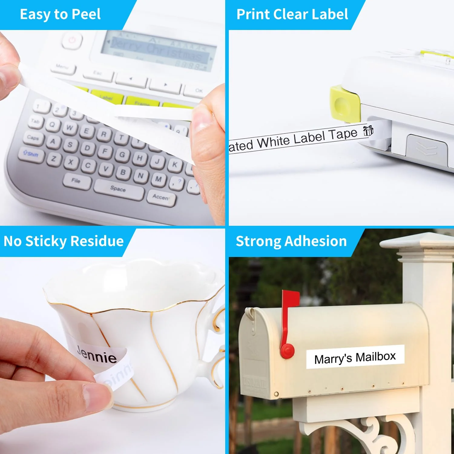 4-Pack Compatible with Brother Label Maker Tape TZe-231 TZ-231 P Touch Label Tape 12mm 0.47 White TZ,Work for Ptouch PT-D210 PT-H110 PT-D600 PT-D220 PT-D410,PT-1290,Black on White Tape 8m 26.2ft - Image 4