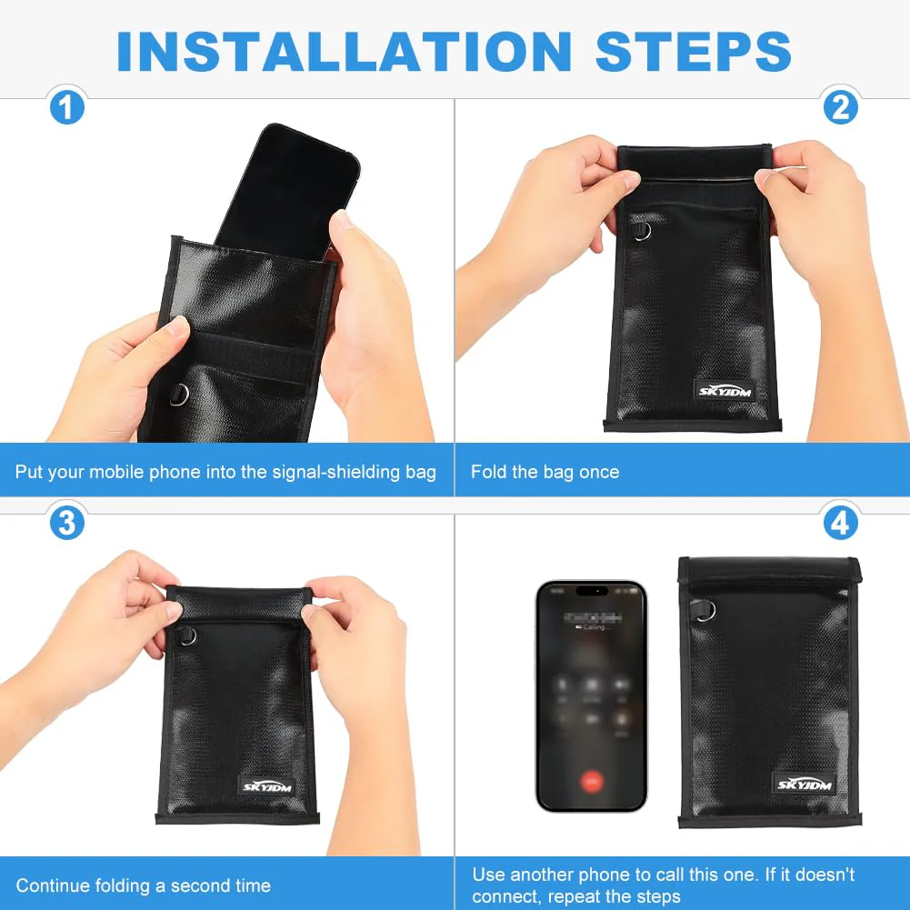 4-Pack Faraday Bags Key Fob Protector - Faraday Cage for Phones & Car Keys & Tablets & Laptop - Image 8