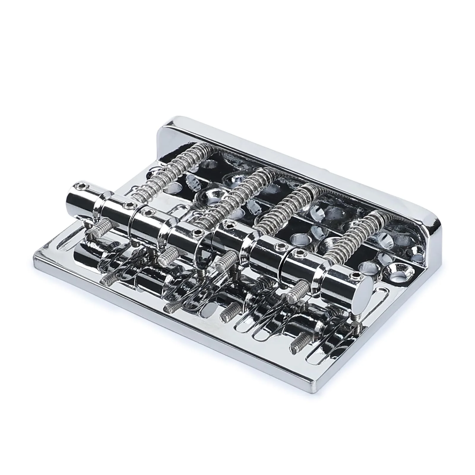 4-Pack Stainless Steel Electric Bass Guitar Bridge Saddles String Spacing 19mm Bass Saddles Compatible with 4 String Electric Bass Replacement Parts（Chrome） Chrome - Image 5