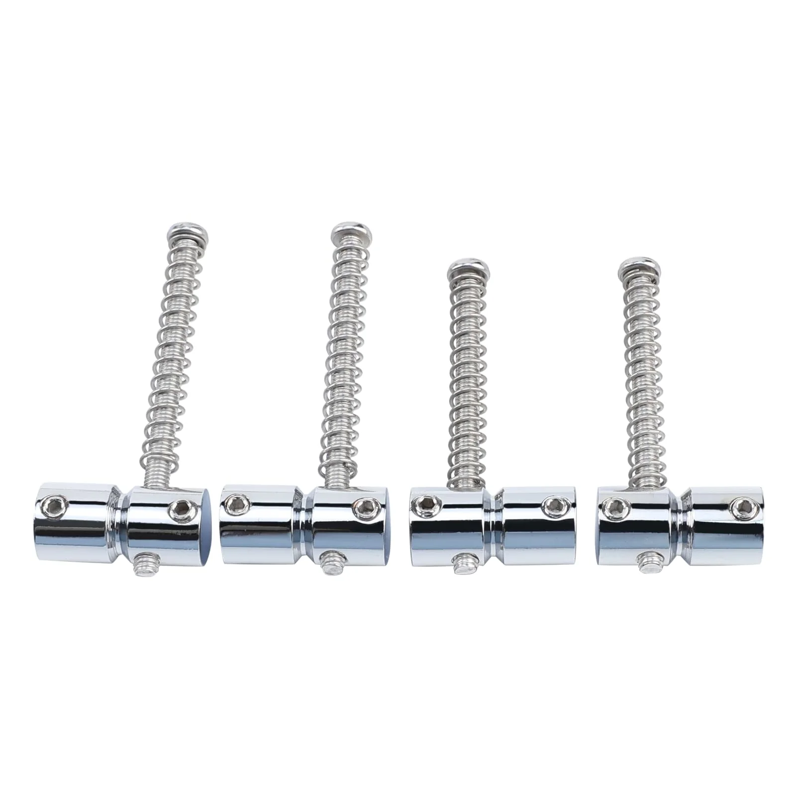 4-Pack Stainless Steel Electric Bass Guitar Bridge Saddles String Spacing 19mm Bass Saddles Compatible with 4 String Electric Bass Replacement Parts（Chrome） Chrome - Image 7