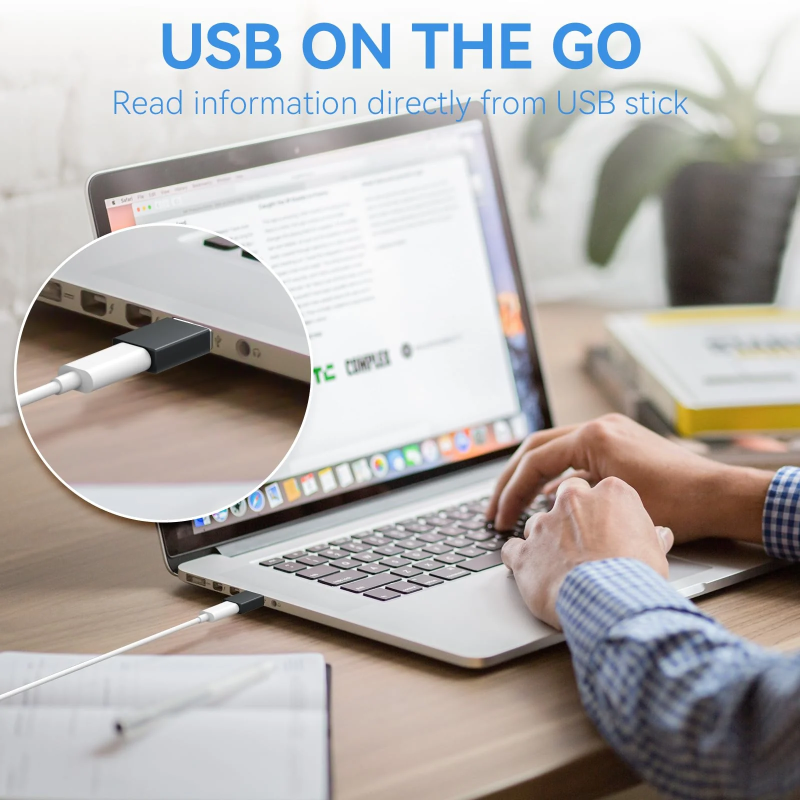 4-Pack USB C to USB Adapters, with 2 Type C Female to A Male Converters & 2 USB C Male to USB Female Connectors, Compatible with Apple Watch, iPhone 15 Pro Max 14 13 12, AirPods, Ultra 8 9 - Gray C-A，A-C/4 pack (Grey) - Image 5