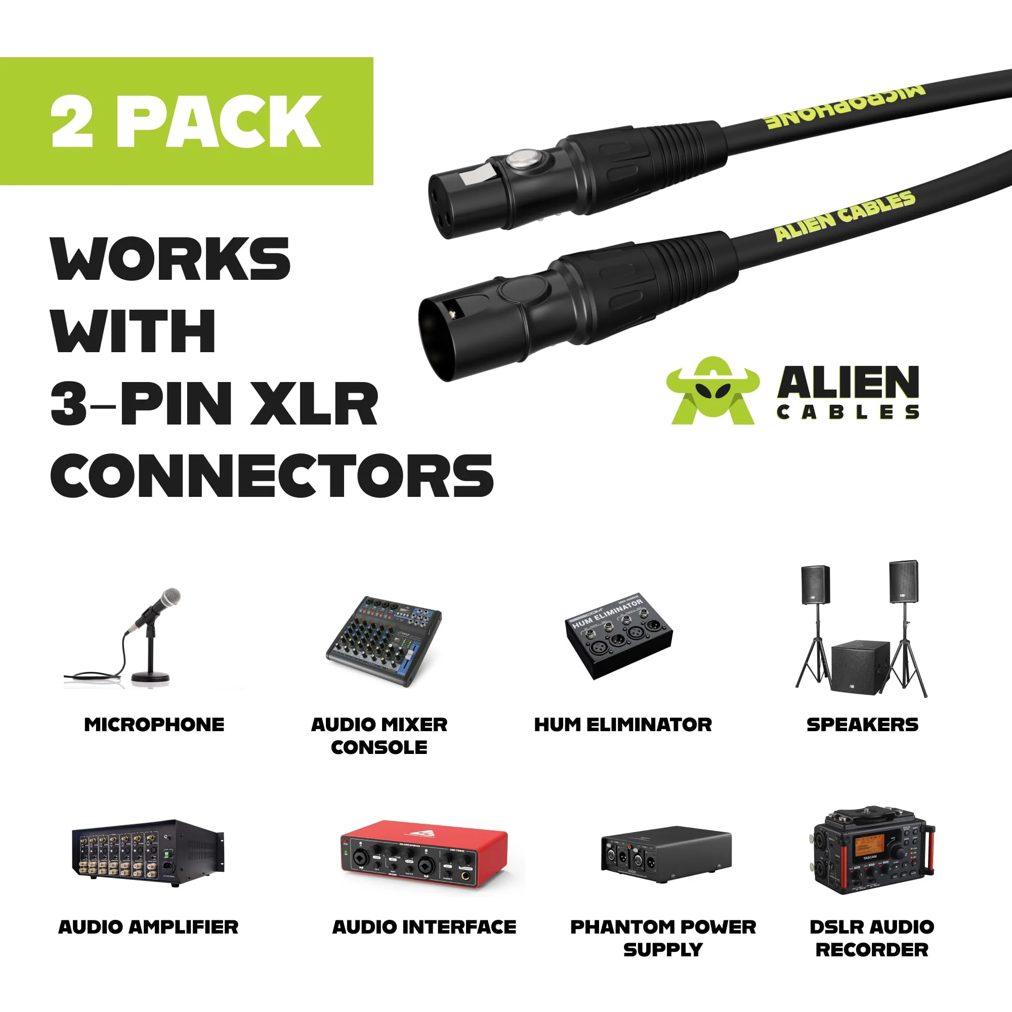 4-Pack XLR Cable – 1FT Star-Quad Shielded Balanced, Low-Noise OFC Conductors, Pro Audio Cord for Studio & Live Sound 4 1 Foot - Image 2