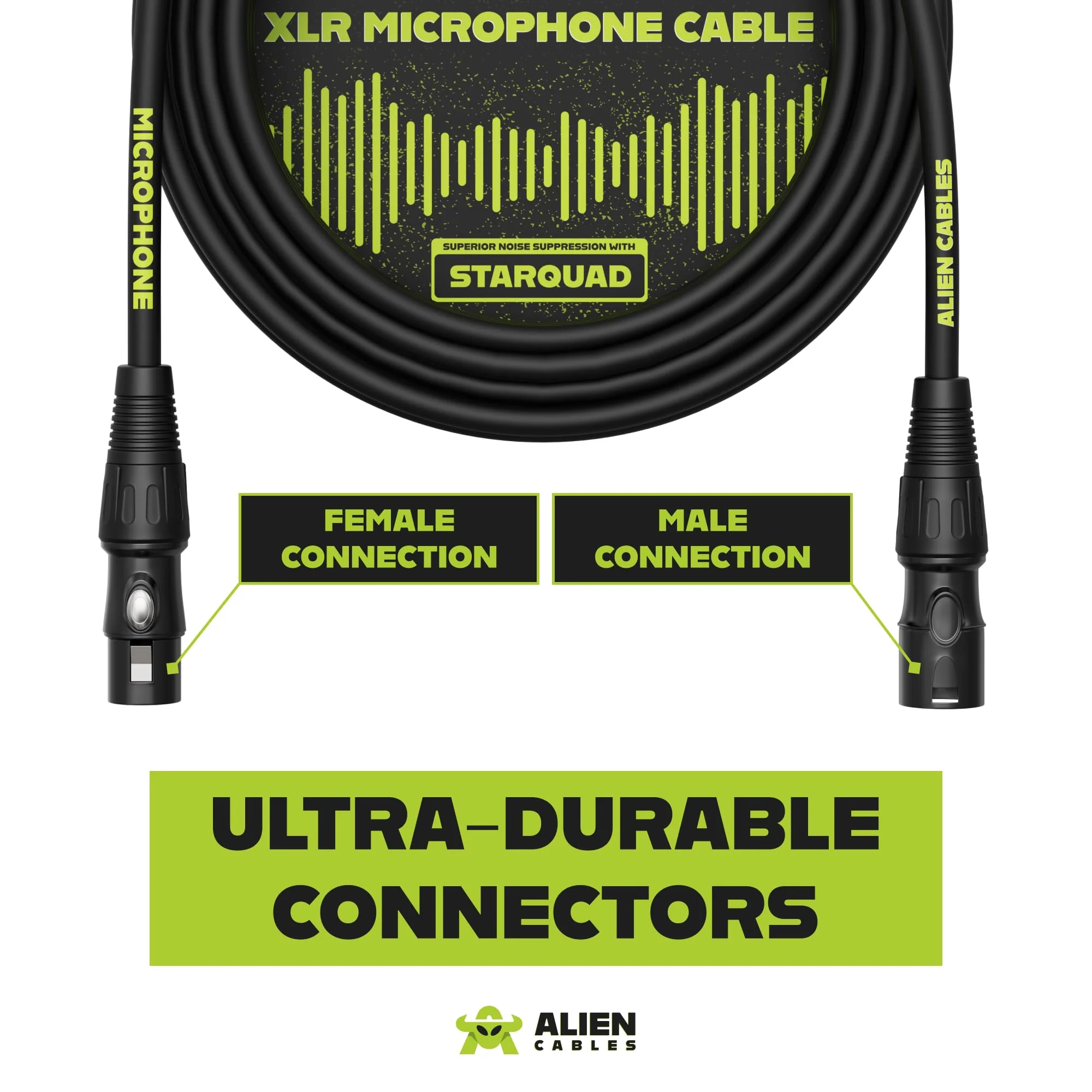 4-Pack XLR Cable – 1FT Star-Quad Shielded Balanced, Low-Noise OFC Conductors, Pro Audio Cord for Studio & Live Sound 4 1 Foot - Image 4