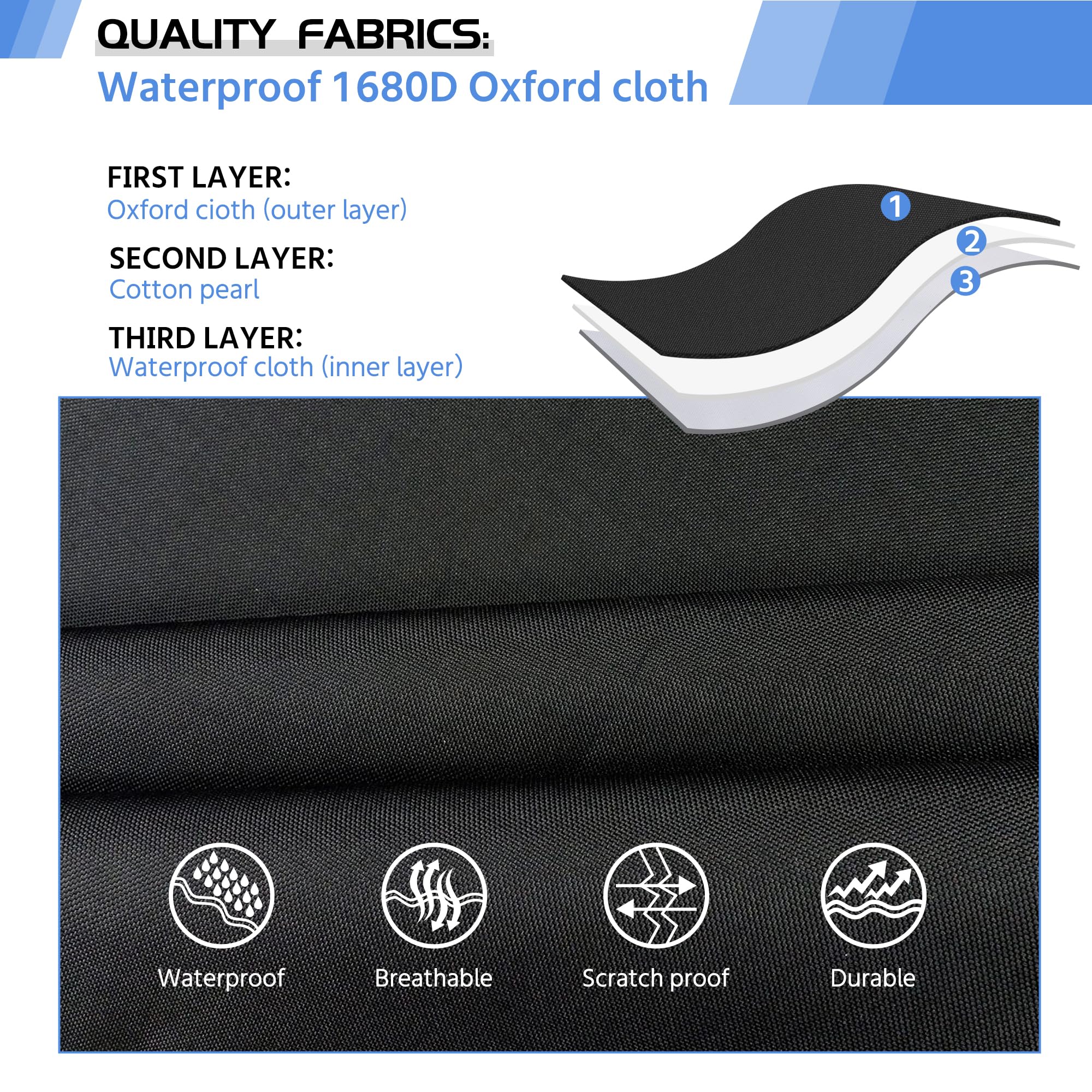 4 Par Spotlight Bag 5/16'' Padded Stage Lighting Storage Bag with Dividers, Handle, Straps, Black 4 Par Lights Bag - Image 7