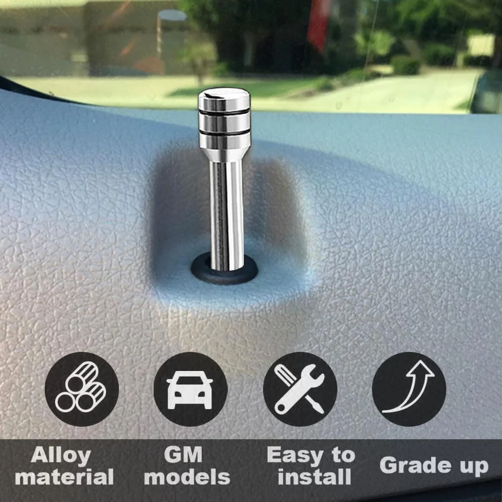 4 Pcs Car Door Lock Knobs, Universal Door Lift Bolt Auto Inner Door Pull Pins Aluminum Alloy Door Lock Pin Cover Modification Door Lock Bolt Pin Cover for Cars, Trucks (Sliver) Sliver - Image 3