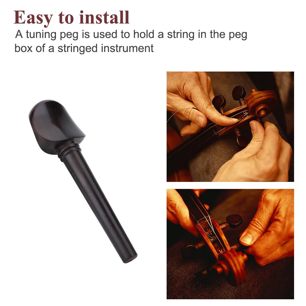 4 Pcs Cello Tuning Pegs, Ebony Wood No Hole Cello Peg for 4/4 Cello - Image 4
