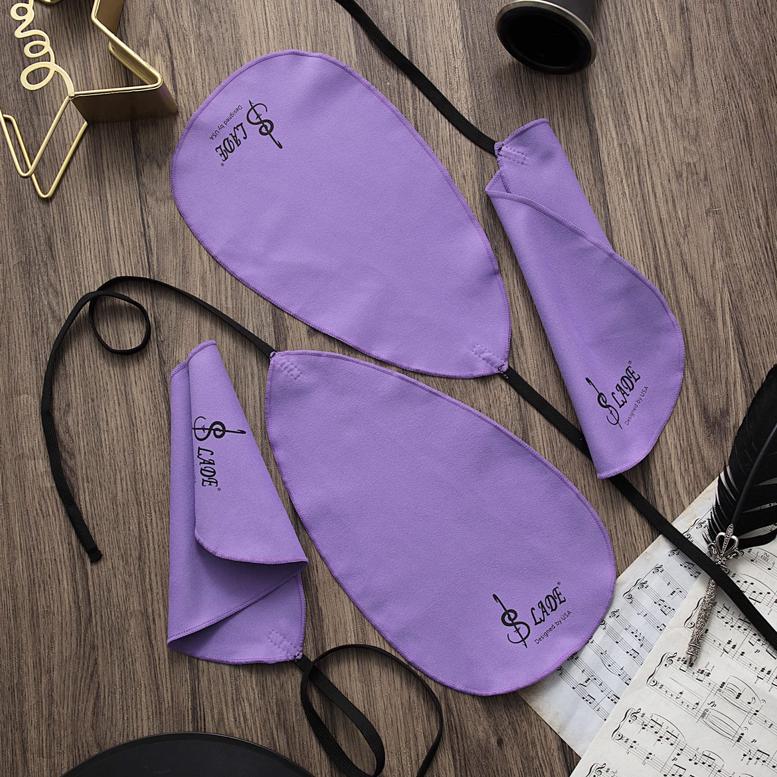 4 Pcs Clarinet Swab Cloth Clarinet Cleaner Clarinet Cleaning Cloth Swab for Inside Tube Suitable Clarinet Piccolo Flute Sax Saxophone (Purple) Purple - Image 6