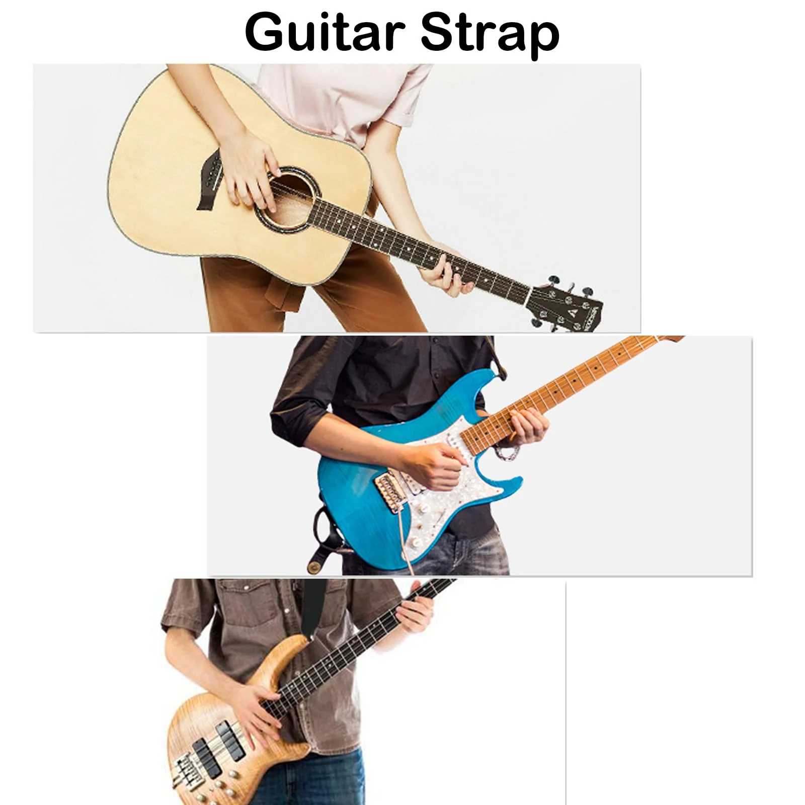 4 Pcs Guitar Straps, Adjustable Acoustic and Electric Bass Strap, Acoustic Electric Guitar Straps for Musical Instrument - Image 7