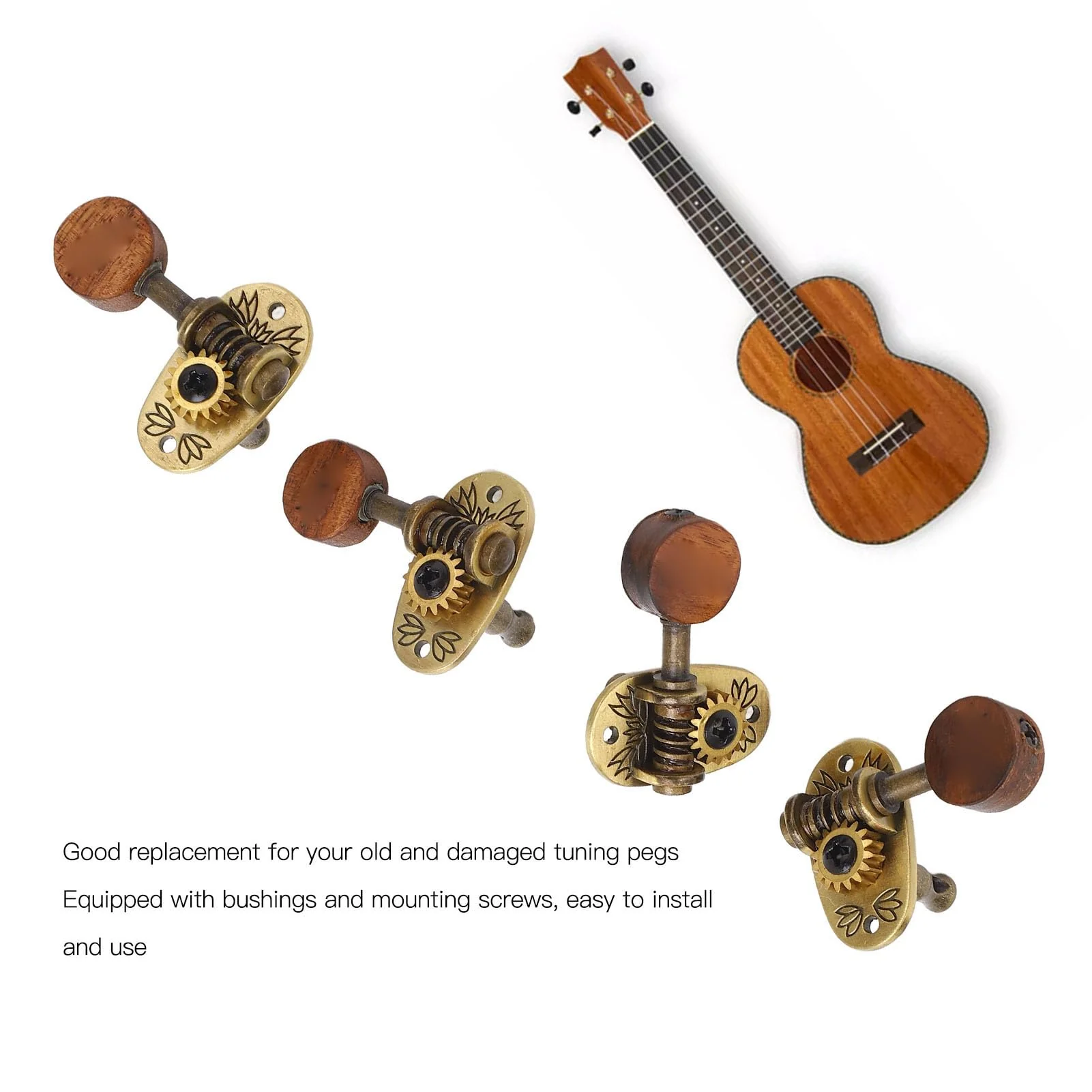 4 Pcs Guitar Tuner Pegs 2L2R Ukulele Tuning Pegs Classical Machine Heads Tuners for 4 String Ukulele Accessories - Image 6