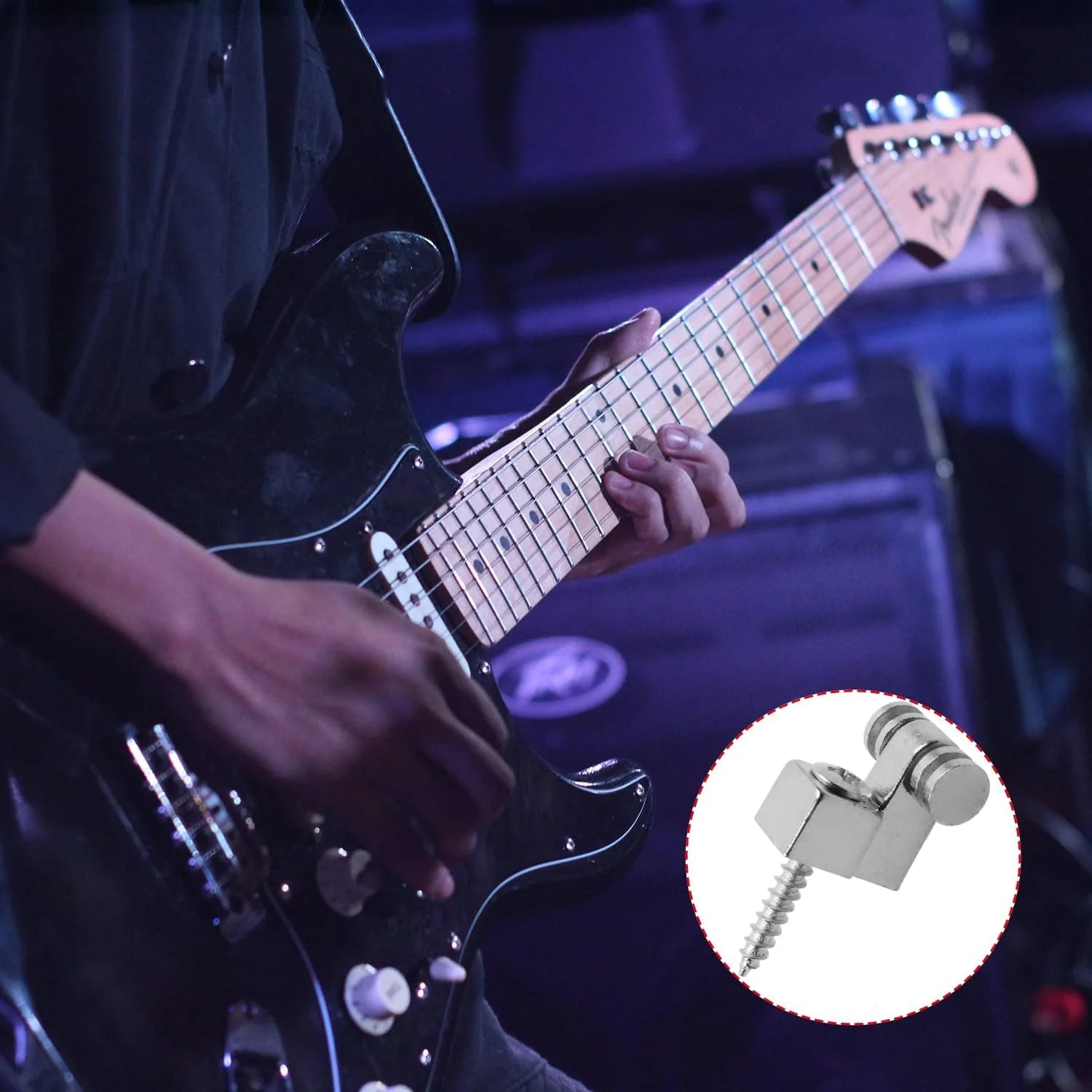 4 PCS Roller Guitar String Trees Guides Retainer for Fender Strat Stratocaster Tele Telecaster Electric Guitar (Chrome) Chrome - Image 5