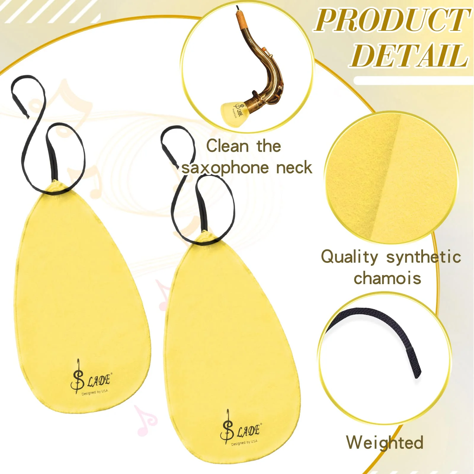 4 Pcs Saxophone Cleaning Kit Alto Sax Cleaning Cloth Clarinet Cloth Swab Instrument Cleaner for Inside Tube Suitable Clarinet Piccolo Flute Sax Saxophone - Image 4