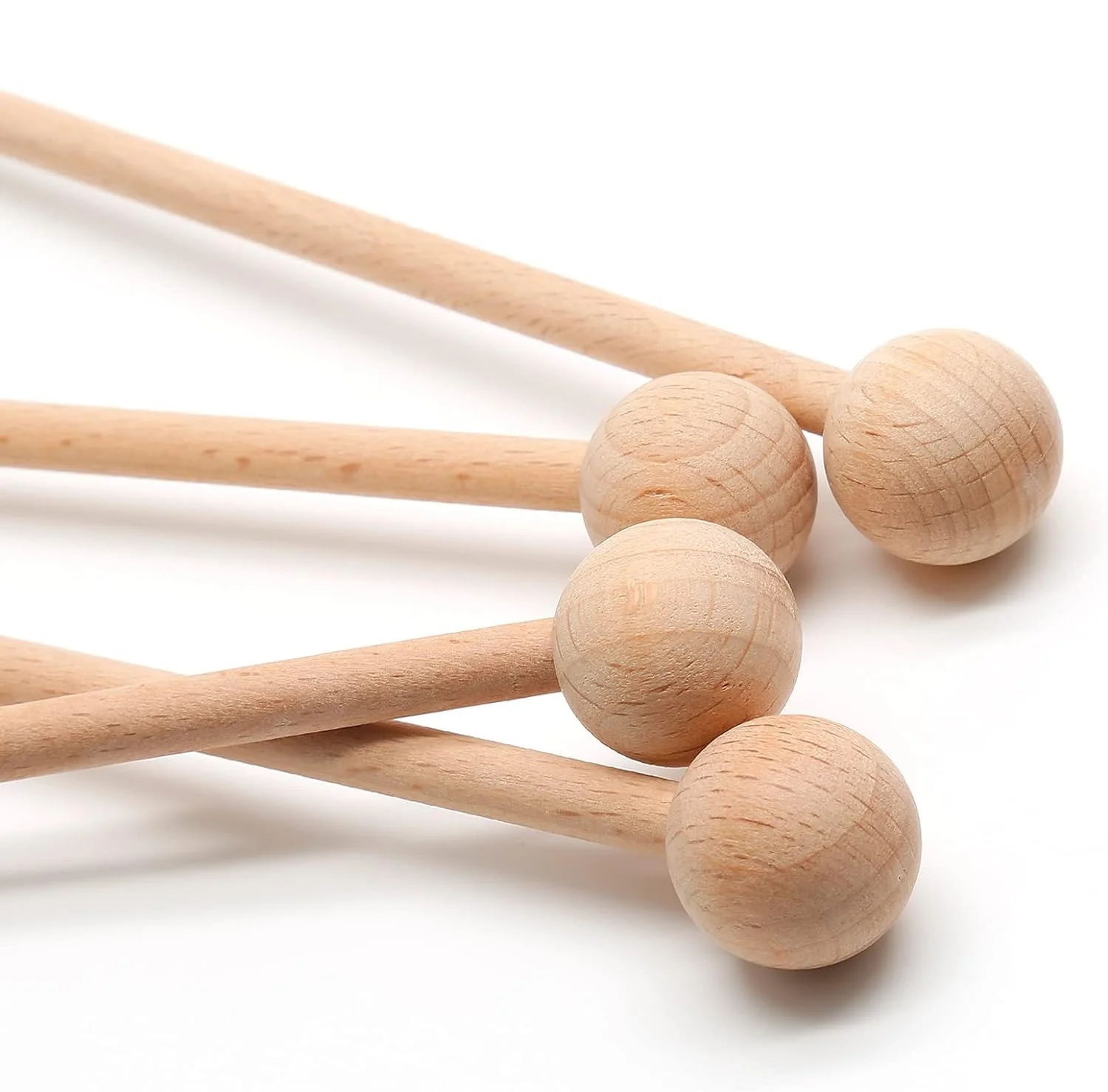 4 Pcs Wood Percussion Sticks 8.7" Xylophone Mallets Sticks Glockenspiel Mallets for Xylophone Glockenspiel Bells Chime Woodblock Drum