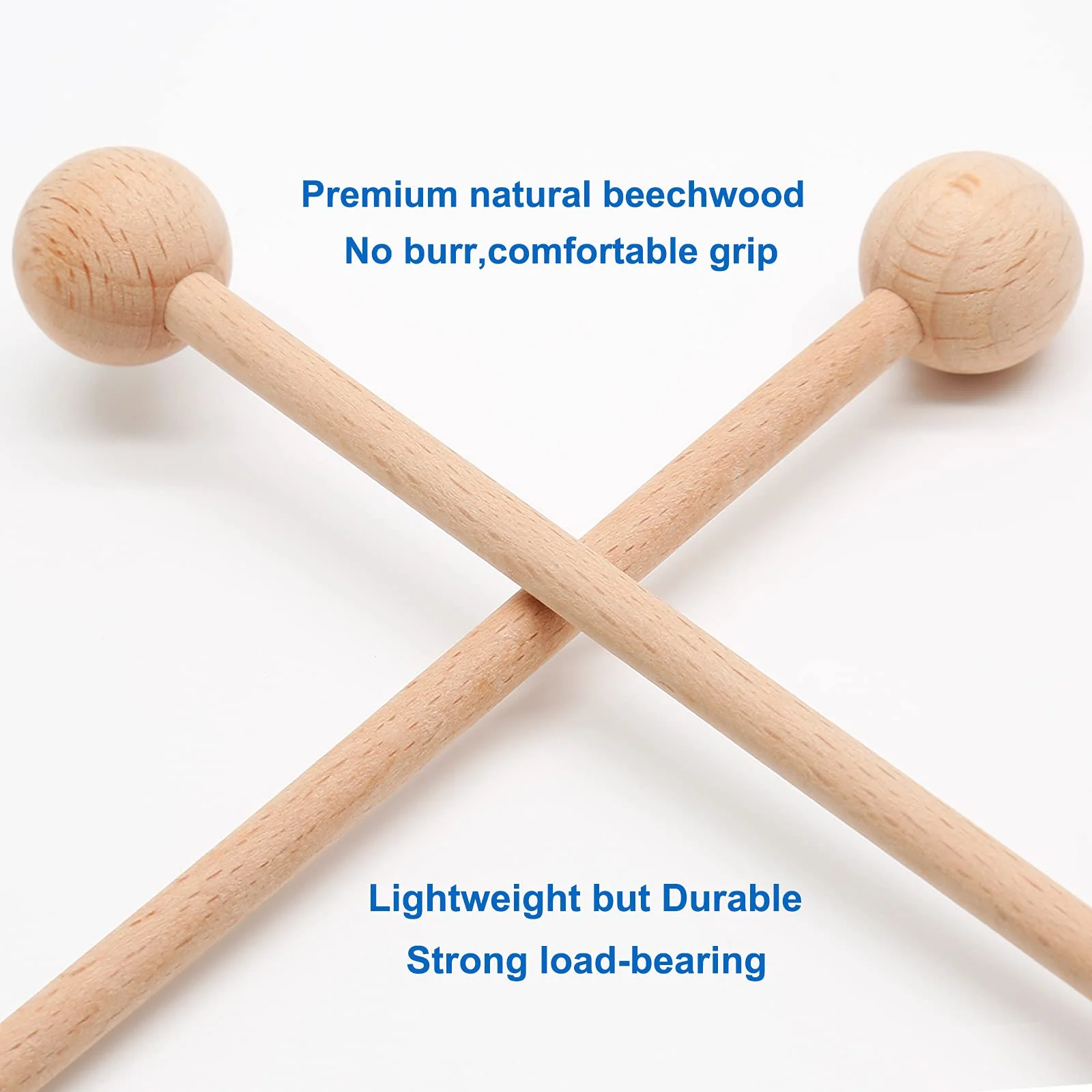 4 Pcs Wood Percussion Sticks 8.7" Xylophone Mallets Sticks Glockenspiel Mallets for Xylophone Glockenspiel Bells Chime Woodblock Drum - Image 3