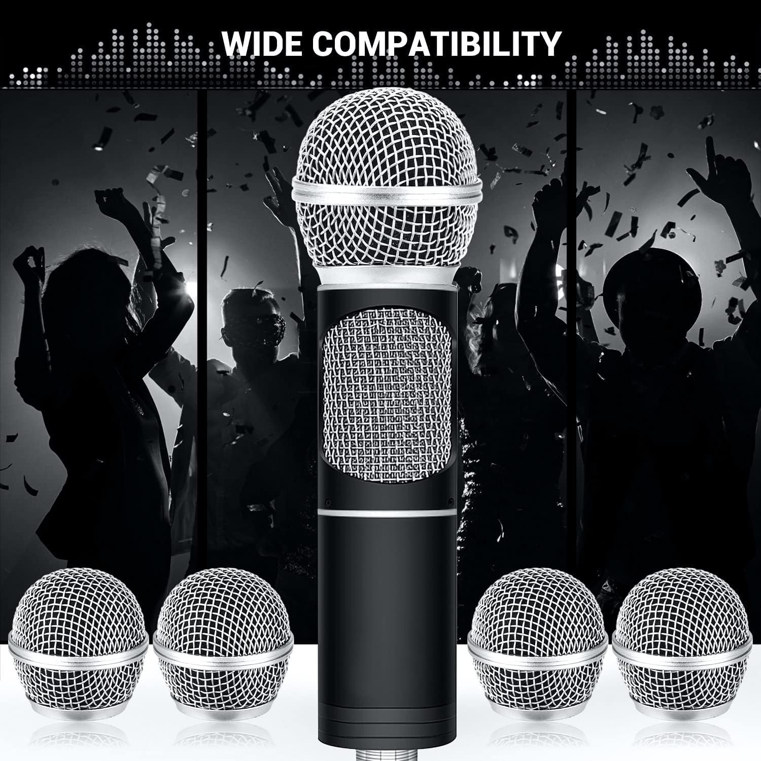 4 Pieces Metal Microphone Mesh Heads, Microphone Metal Head with Sponge, Compatible with SM58 Microphone, Replacement Microphone Grid, Wired and Wireless Microphones Replacement Microphone Grill Head - Image 5