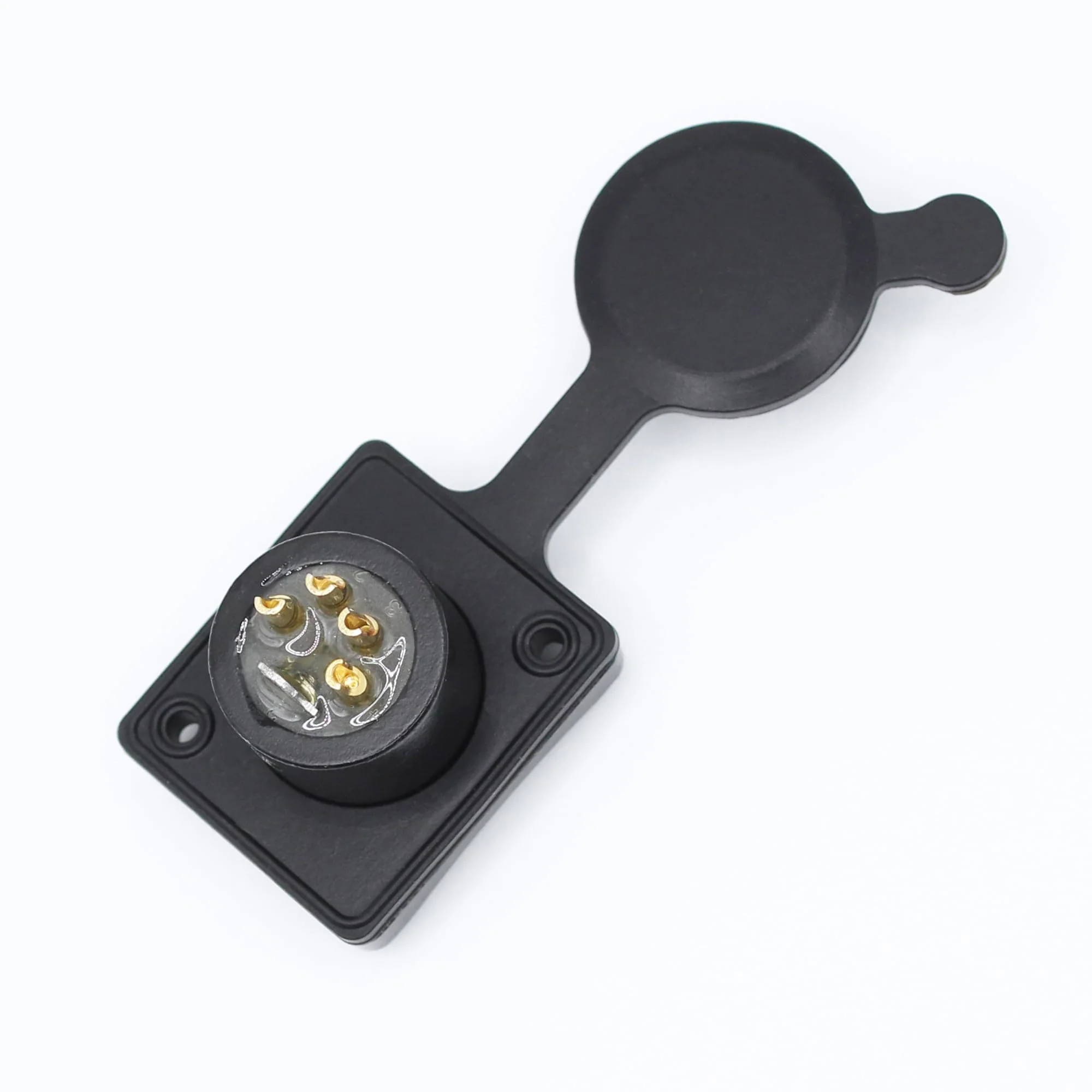 4-Pin XLR Male Jack Panel Mount Jacks with Waterproof Cover,Gold Plated XLR 4 Pin Microphone Audio Jack Connector D Series Size,Black Male,Black - Image 4