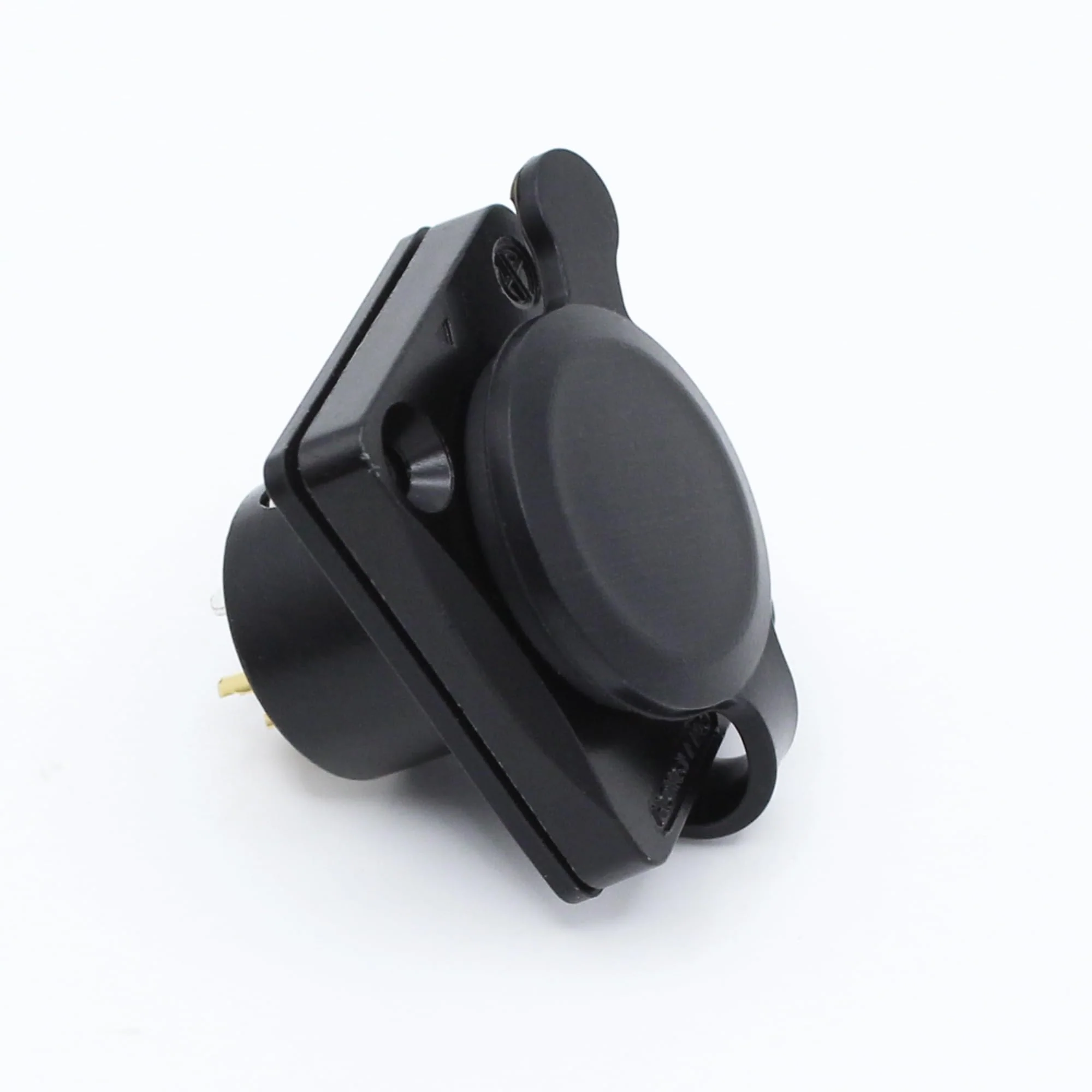 4-Pin XLR Male Jack Panel Mount Jacks with Waterproof Cover,Gold Plated XLR 4 Pin Microphone Audio Jack Connector D Series Size,Black Male,Black - Image 6