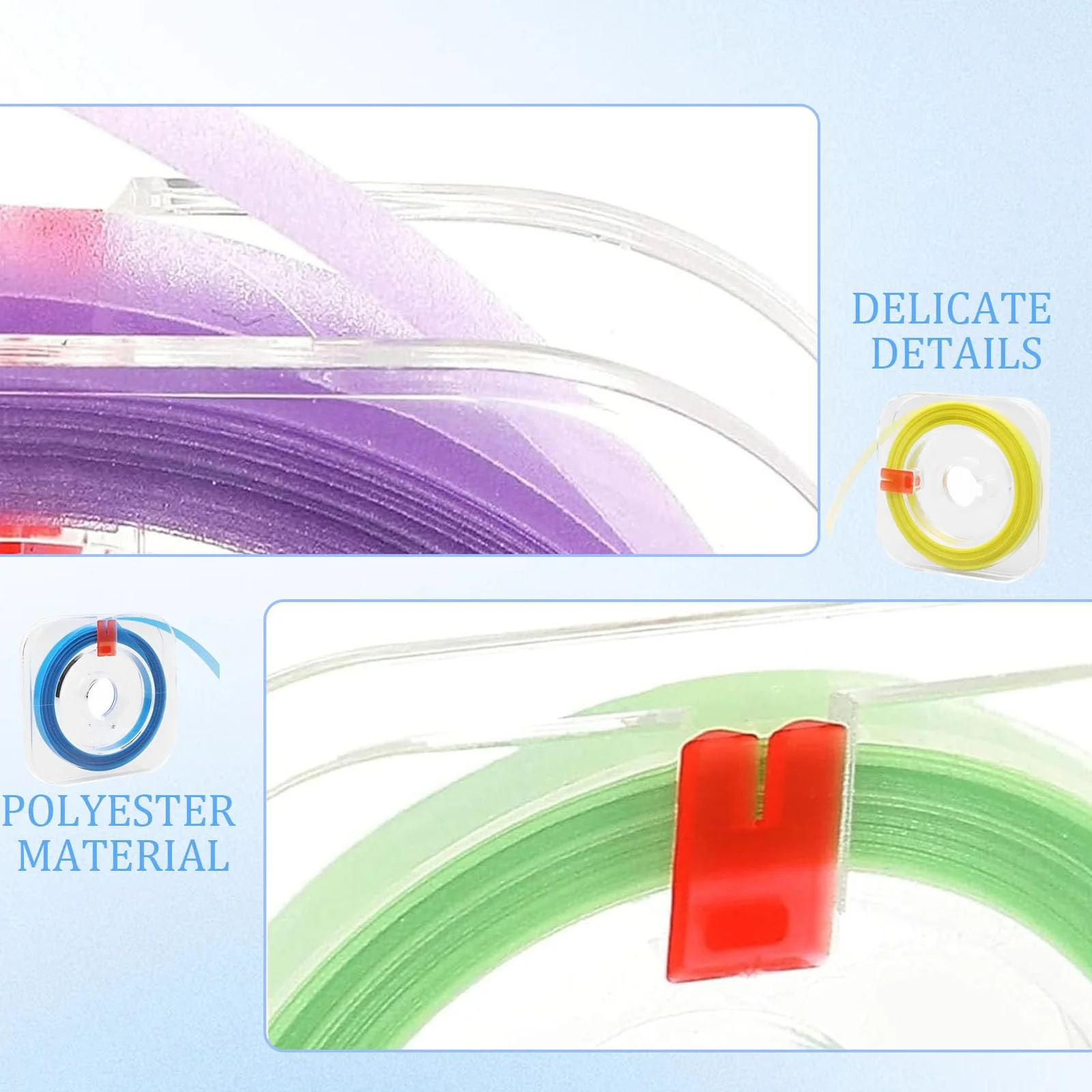 4 Rolls of Tooth Sandpaper, 4 mm x 6 m Tooth Sandpaper for Interdental Spaces, Sandpaper, Tooth Polishing Strips, Tooth Discolouration Removal (Purple, Yellow, Green, Blue) - Image 5