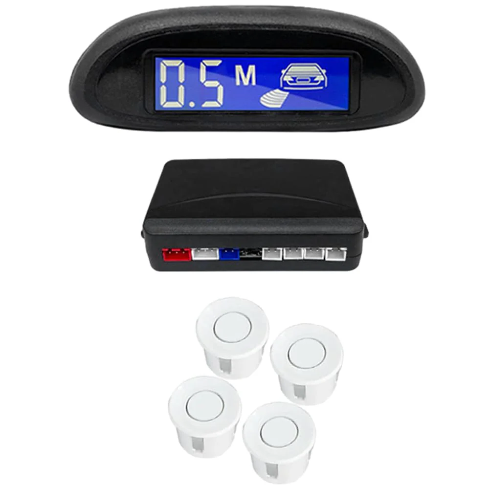 4 Sensors Car Parking Assistance Reversing Radar LED Display Sound Warning White, Car Reversing Radars System, Front/Rear LED Display 12V Car Vehicle Reverse Backup Radar System - Image 5