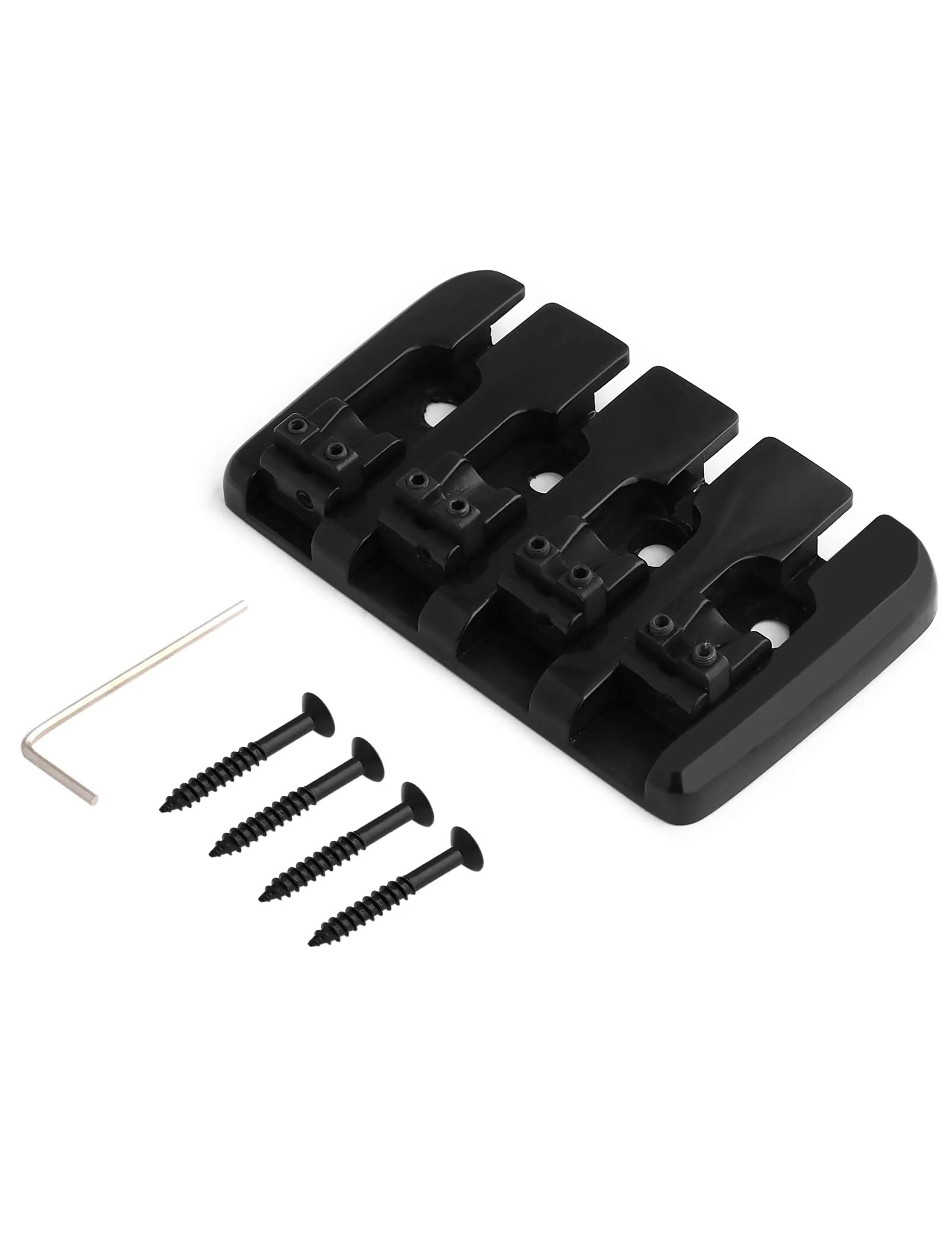 4 String Bass Bridge A Style Top Load Tailpiece with Zinc Saddles for Electric Jazz Bass P Bass Black High Mass. - Image 3