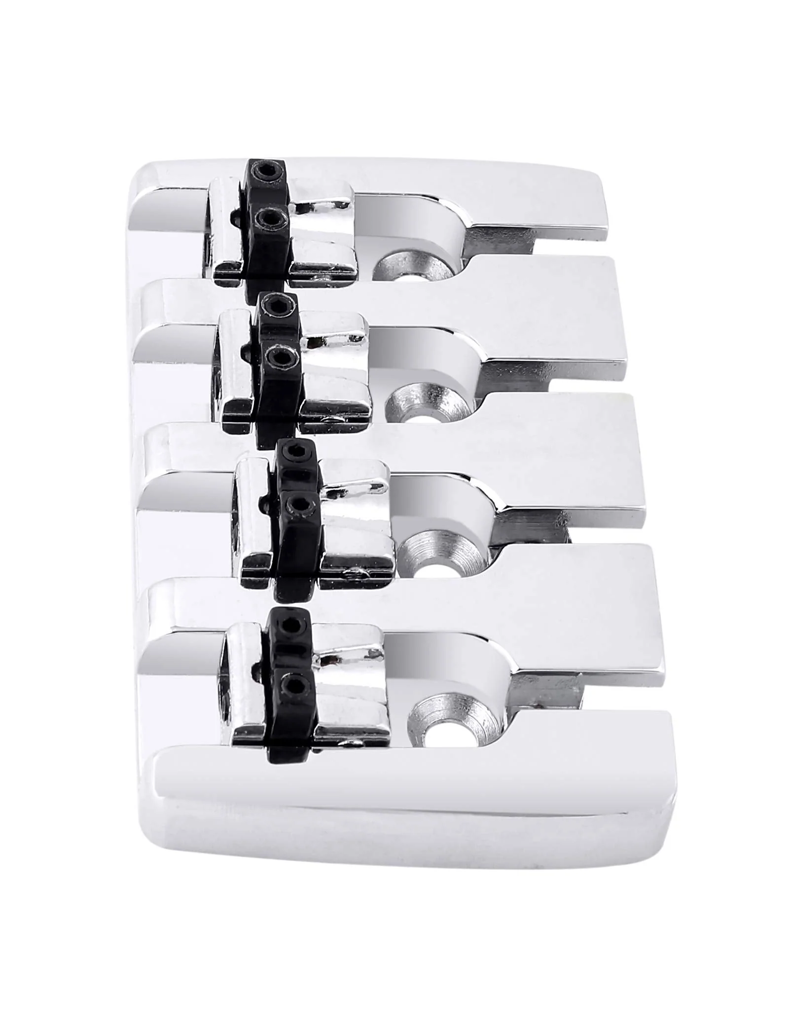 4 string Bass Bridge Adjustable Saddles Tailpiece Top Load with Screws for Electric Jazz Bass P Bass Parts Chrome. - Image 6