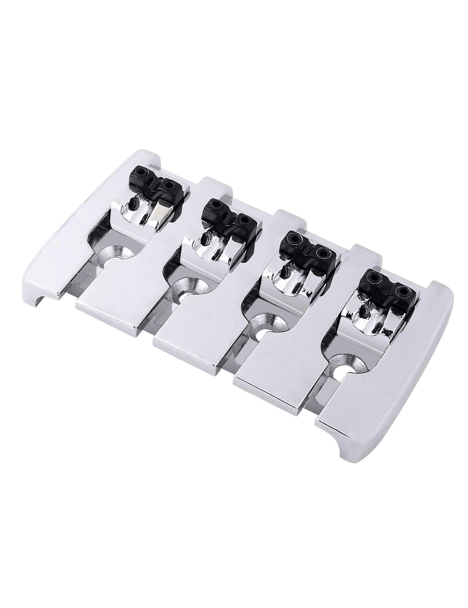 4 string Bass Bridge Adjustable Saddles Tailpiece Top Load with Screws for Electric Jazz Bass P Bass Parts Chrome. - Image 7