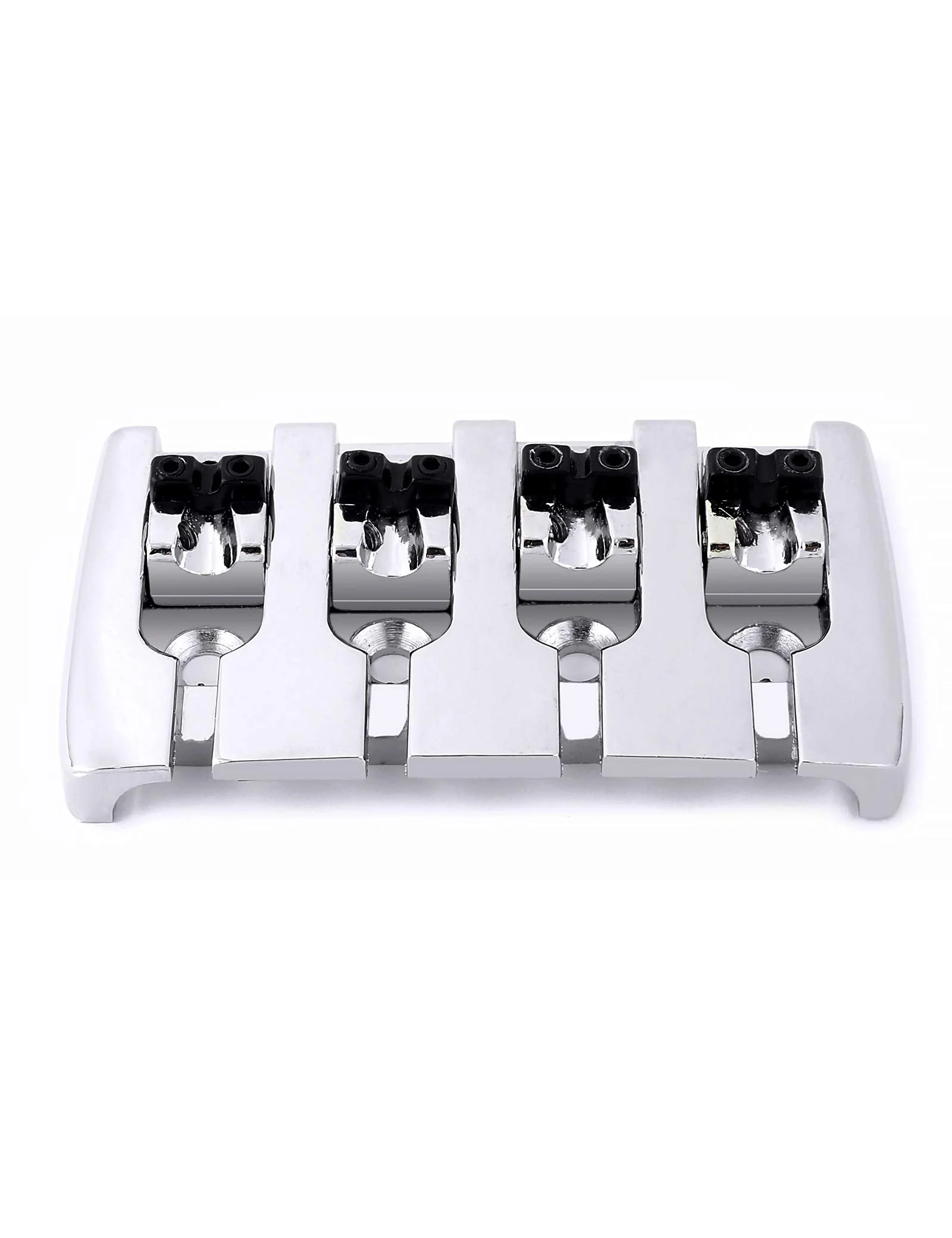 4 string Bass Bridge Adjustable Saddles Tailpiece Top Load with Screws for Electric Jazz Bass P Bass Parts Chrome. - Image 8