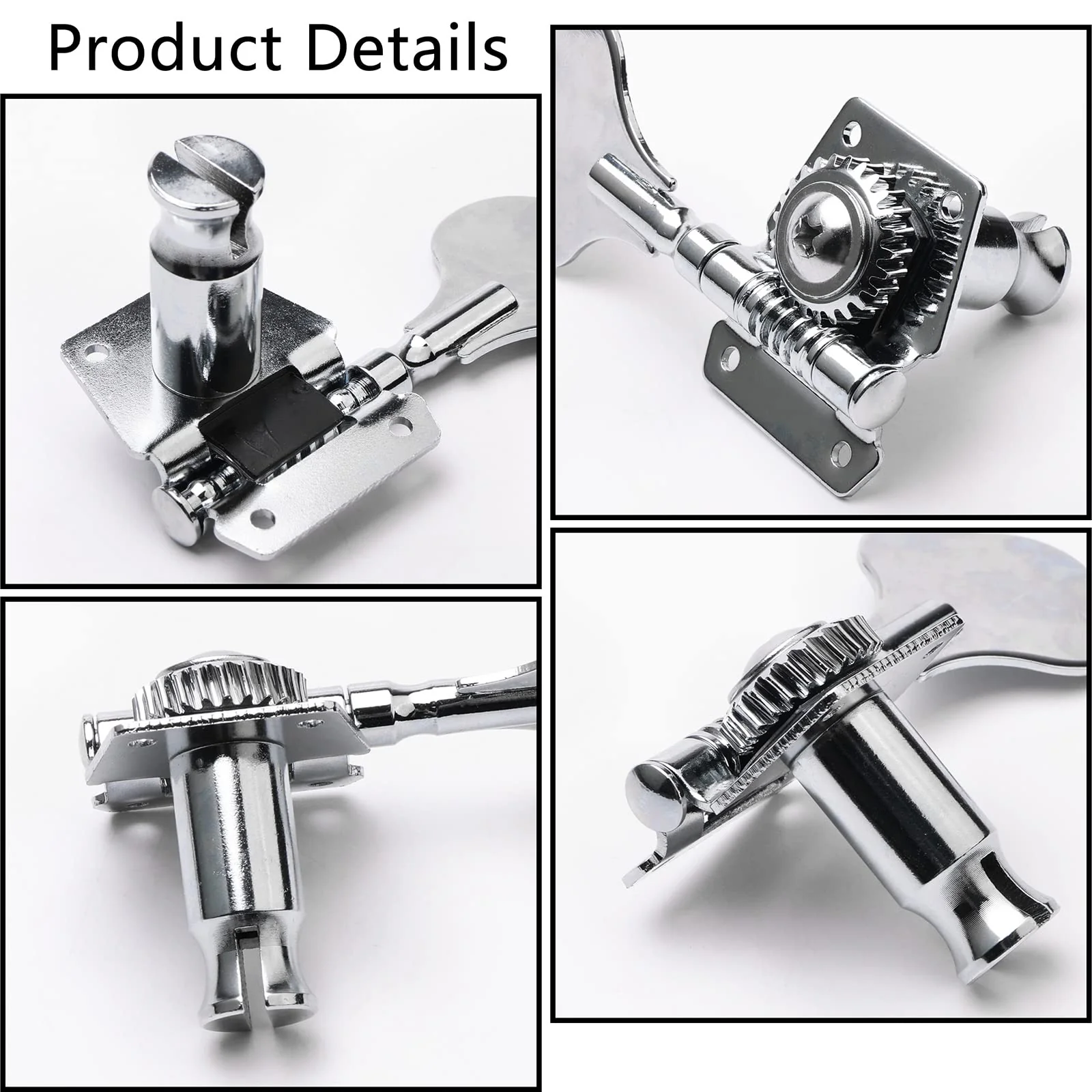 4 String Bass Guitar Bridge 93 x 45 mm (3.66 x 1.77 inch) Reliable and Versatile Bass Bridge for Your Instrument, Silver Bridge+4R Keys - Image 4